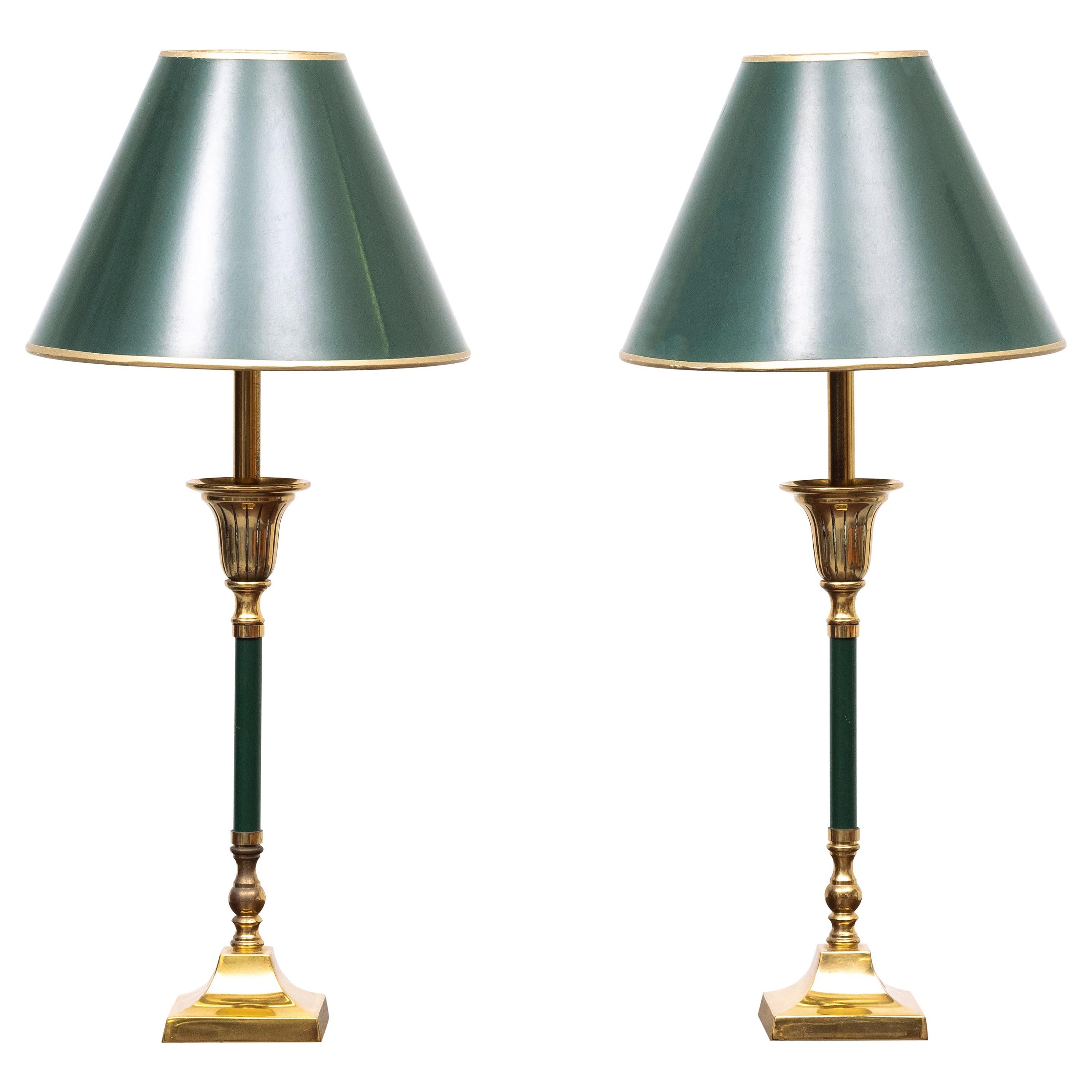 Brass Table Lamps 1970s France