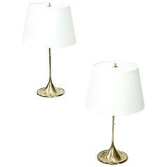Brass Table Lamps by Bergboms, Sweden, 1960s