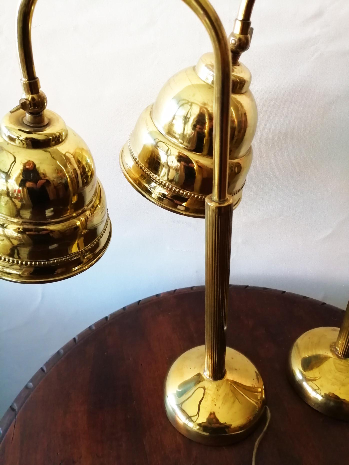 Pair of Brass Desk Lamps, Early 20th Century, Art Deco 1