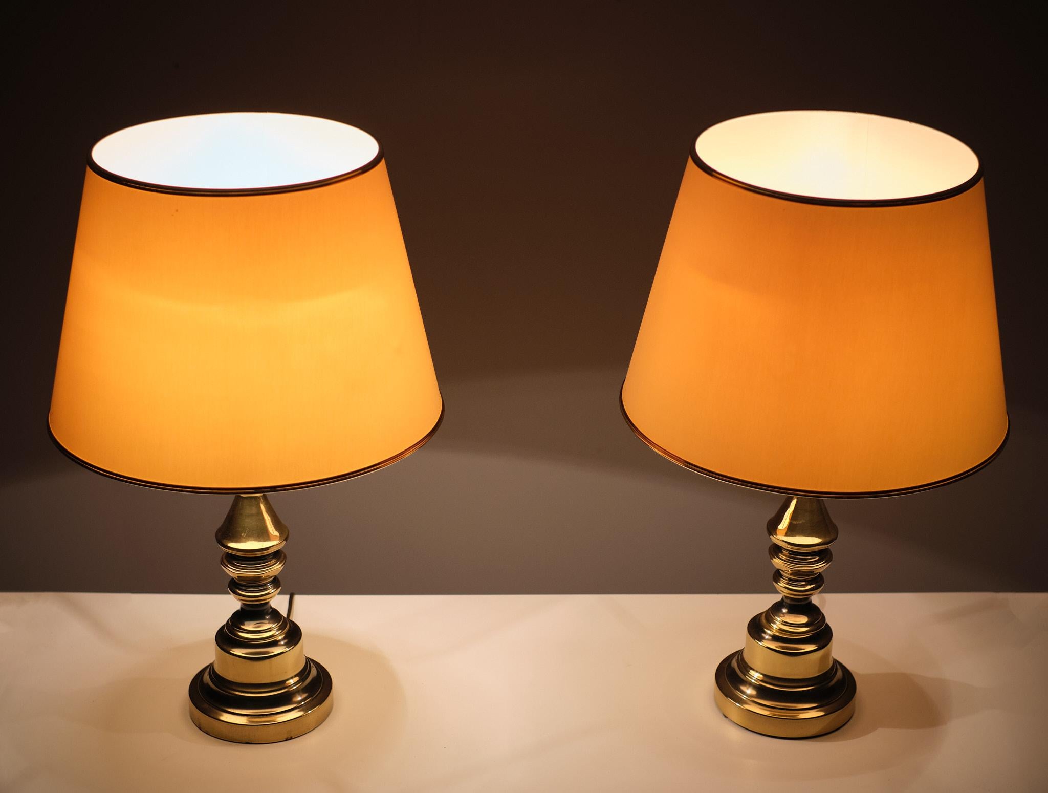 Brass Table Lamps Hollywood Regency, 1970s, Usa For Sale 2