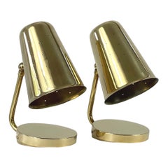 Brass Table Lamps Karl Borén, Boréns Borås Belysning Sweden 1950s, Set of 2