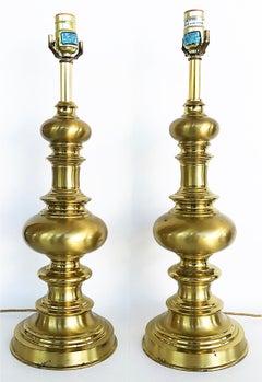 Brass Table Lamps, Pair