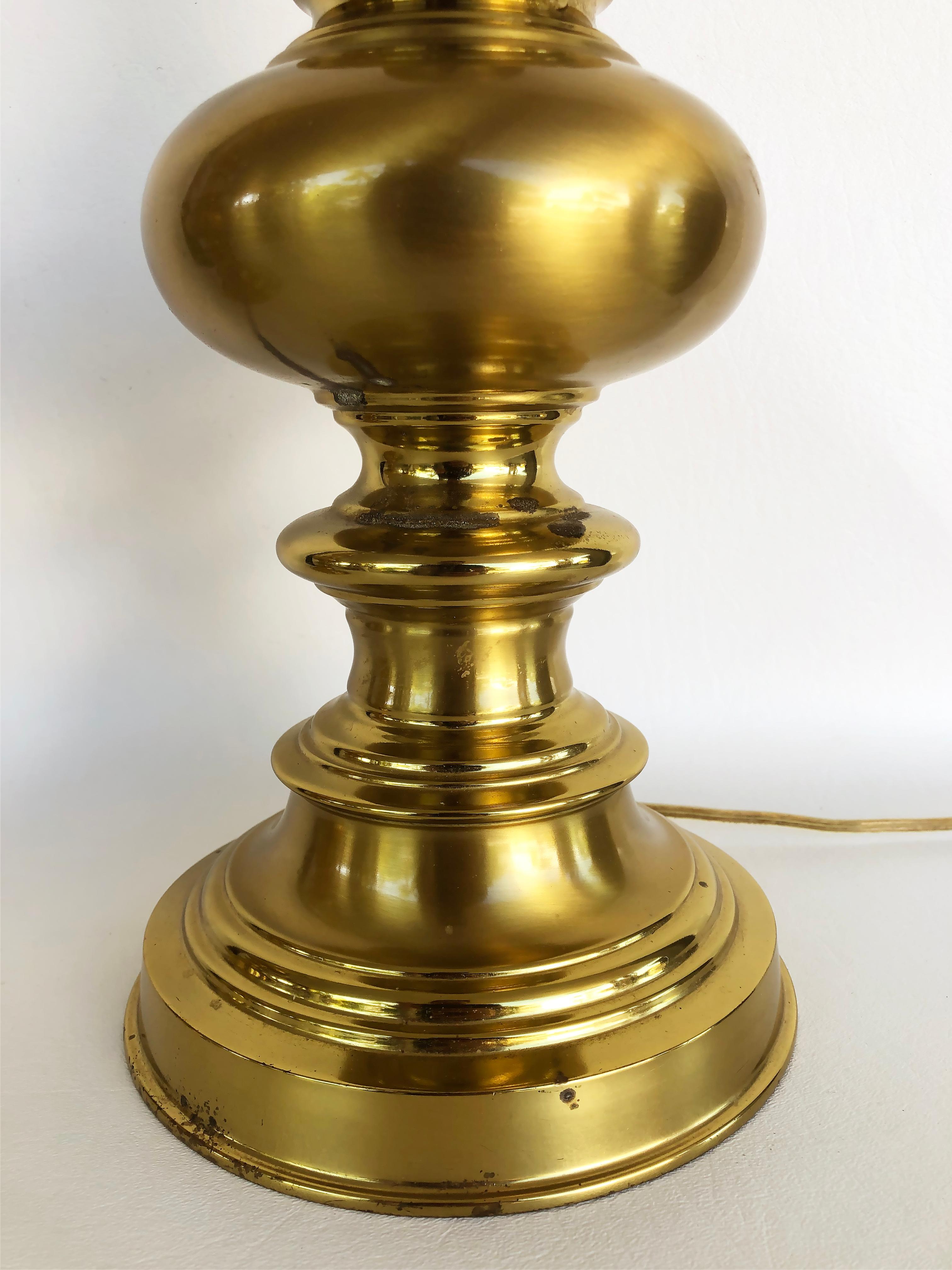 American Brass Table Lamps, Pair For Sale