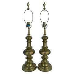 Brass Table Lamps, Pair