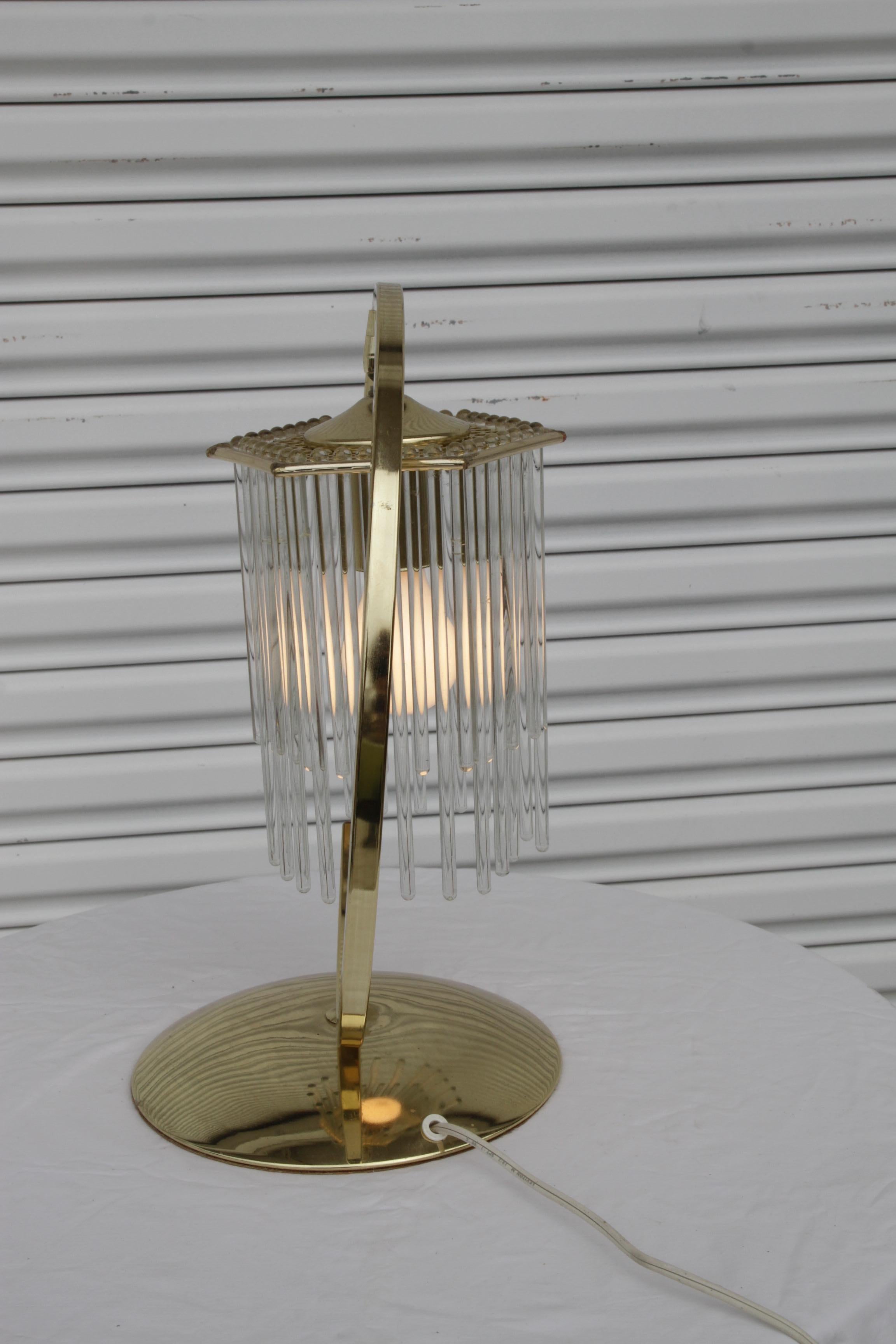 Lampes de table en laiton avec tiges de verre Cascade par Gaetano Sciolari en vente 6