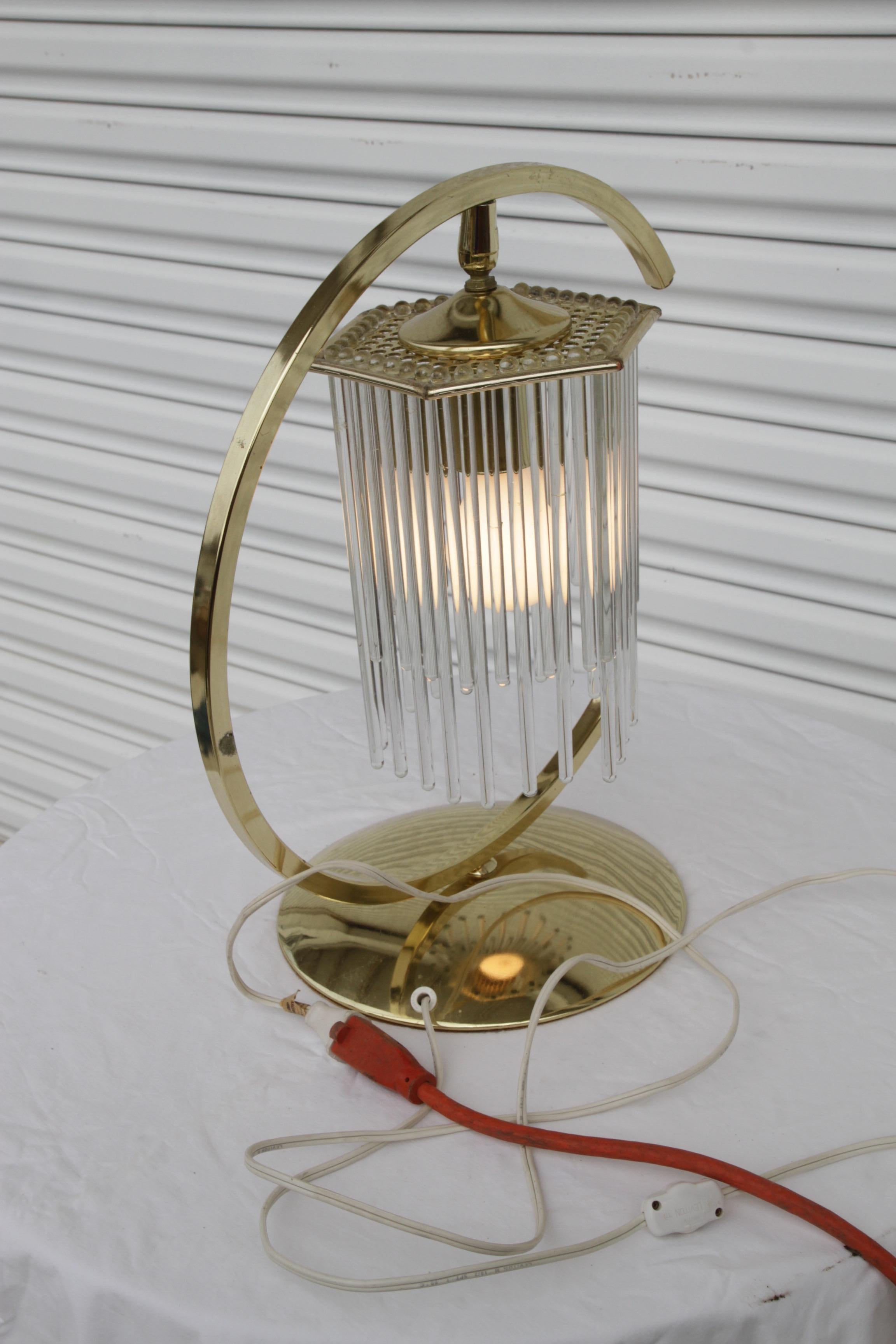 Lampes de table en laiton avec tiges de verre Cascade par Gaetano Sciolari en vente 7