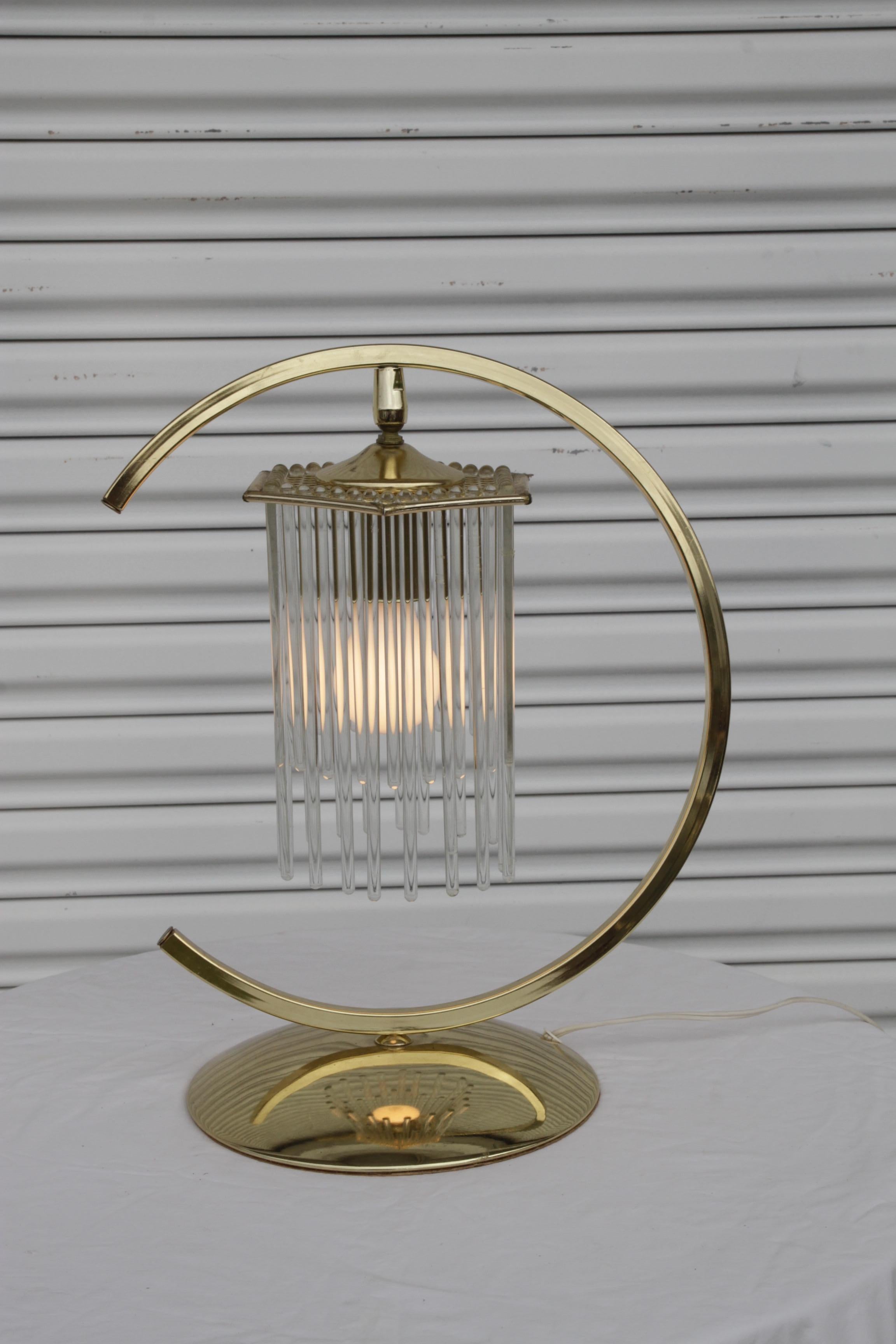 Lampes de table en laiton avec tiges de verre Cascade par Gaetano Sciolari en vente 2