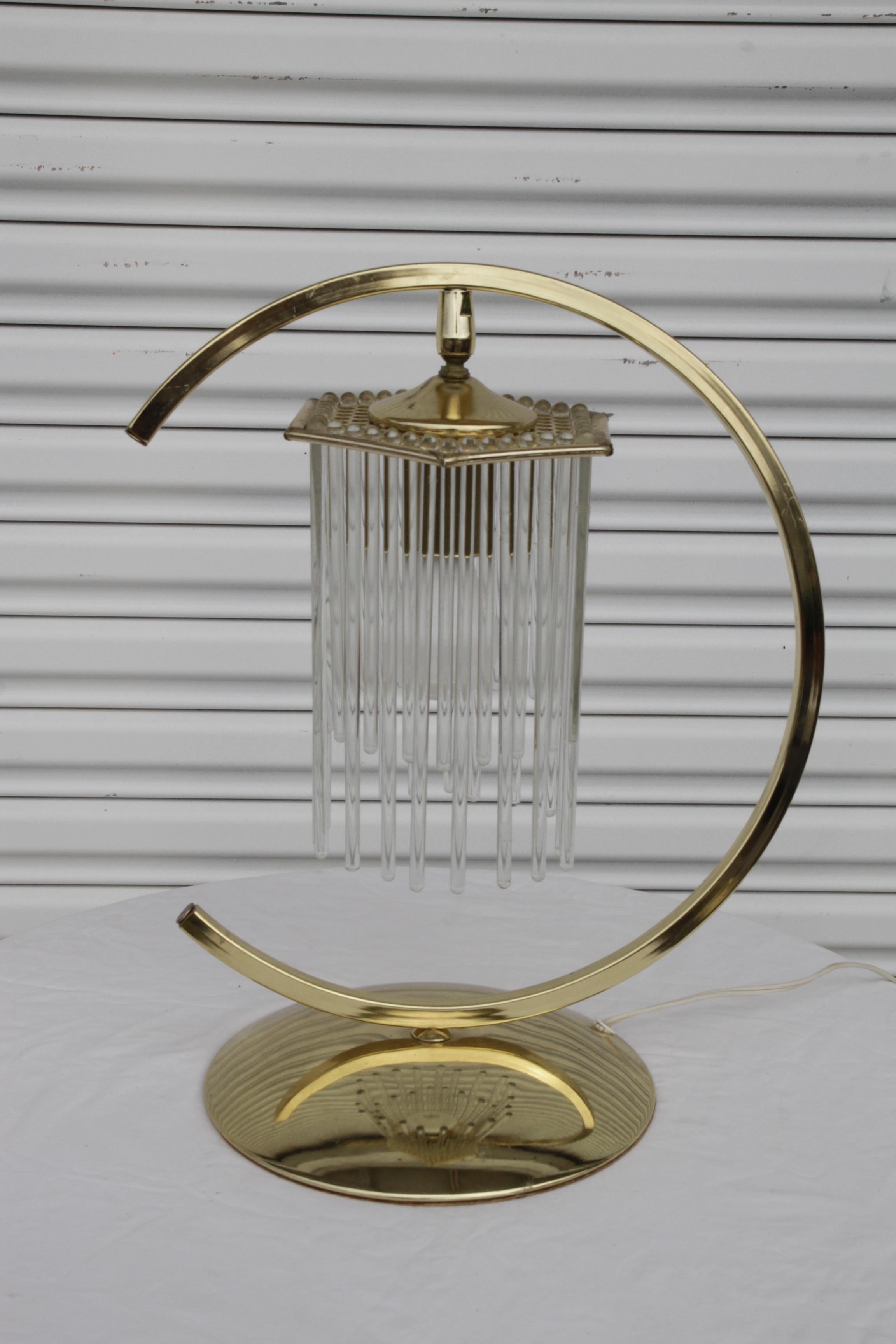 Lampes de table en laiton avec tiges de verre Cascade par Gaetano Sciolari en vente 3
