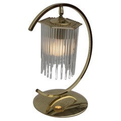 Brass Table Lamps with Cascading Glass Rods by Gaetano Sciolari