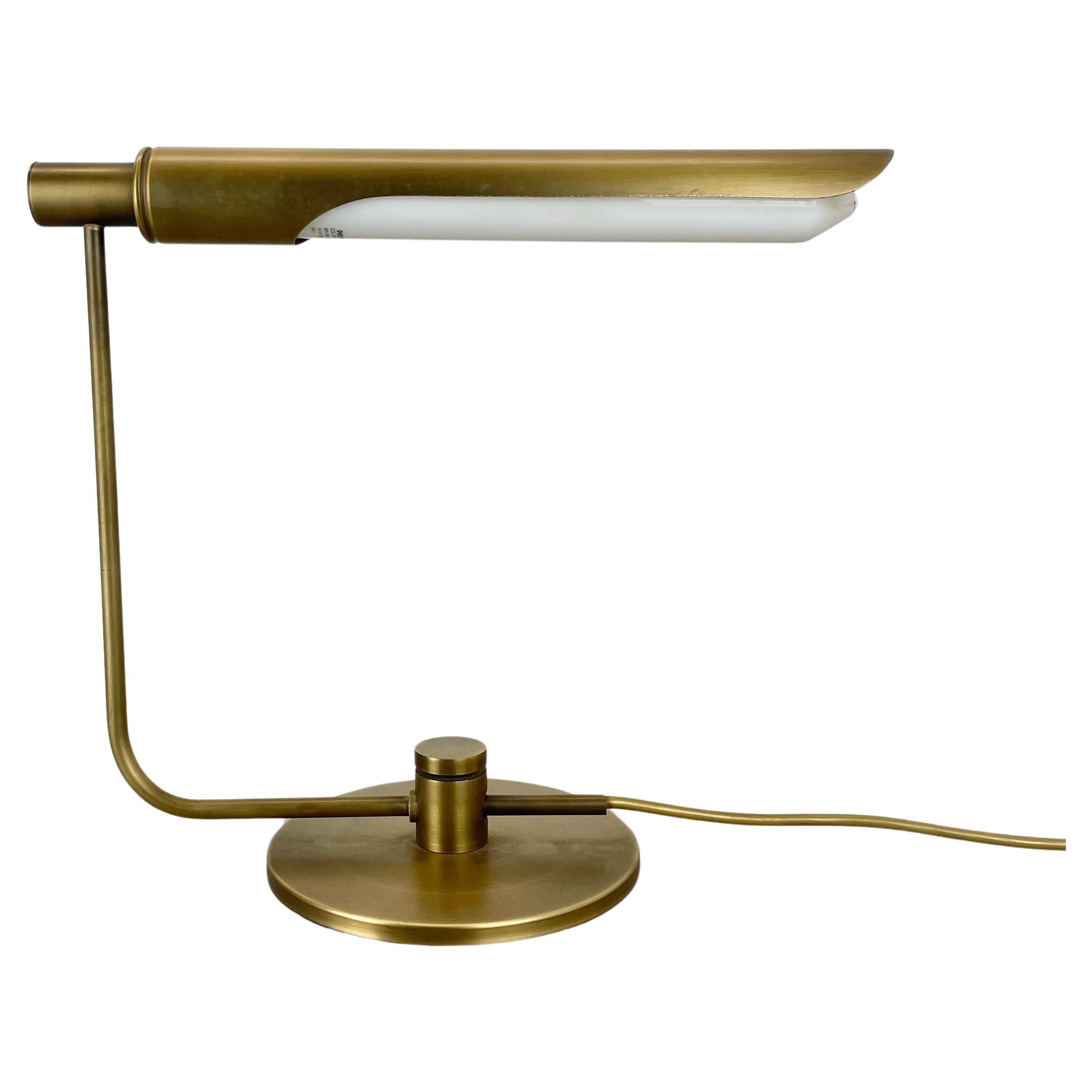 brass table Light by Rosemarie and Rico Baltensweiler attrib., Switzerland 1970s For Sale