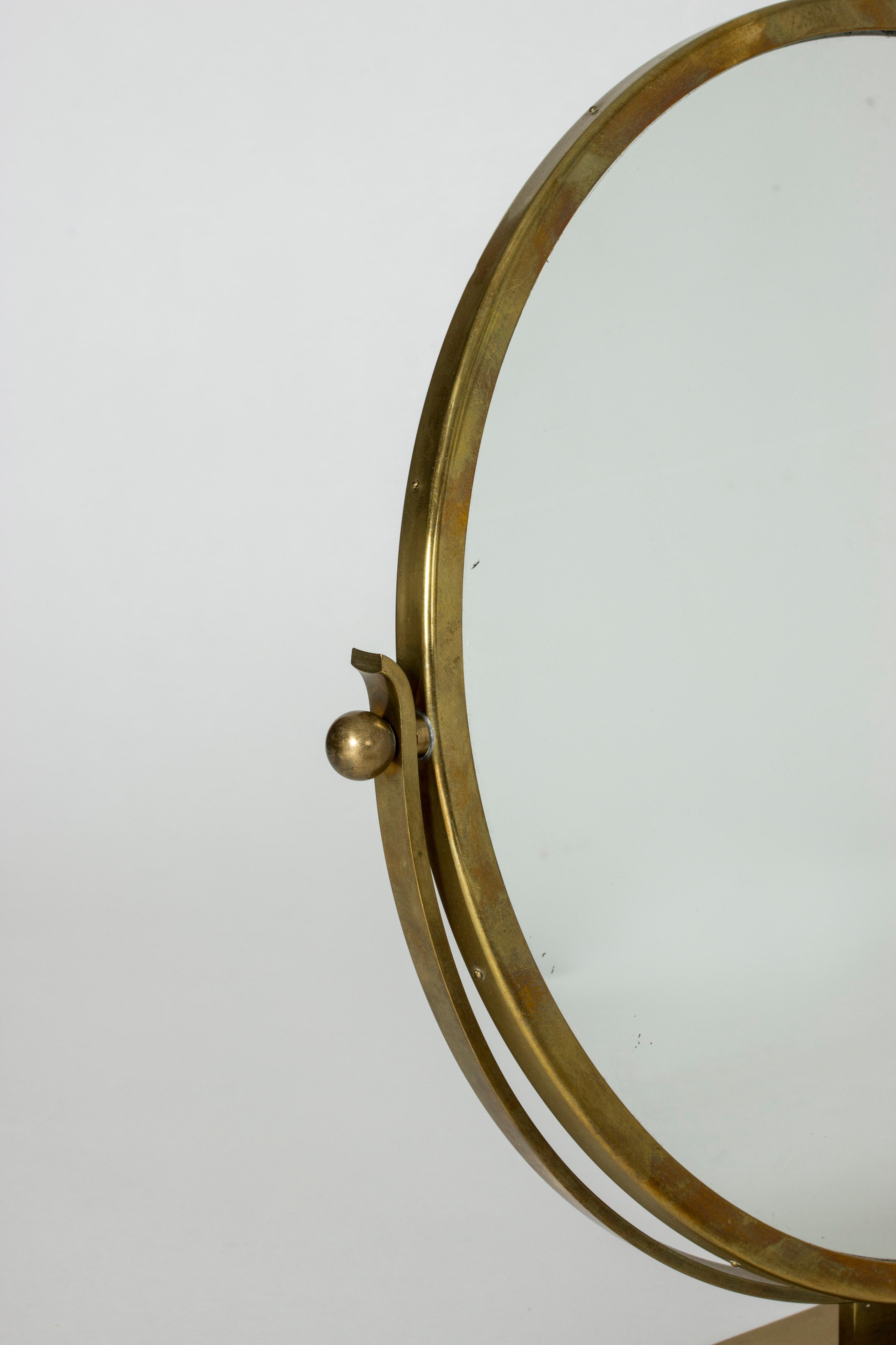 Mid-20th Century Brass Table Mirror by Ivar Ålenius-Björk