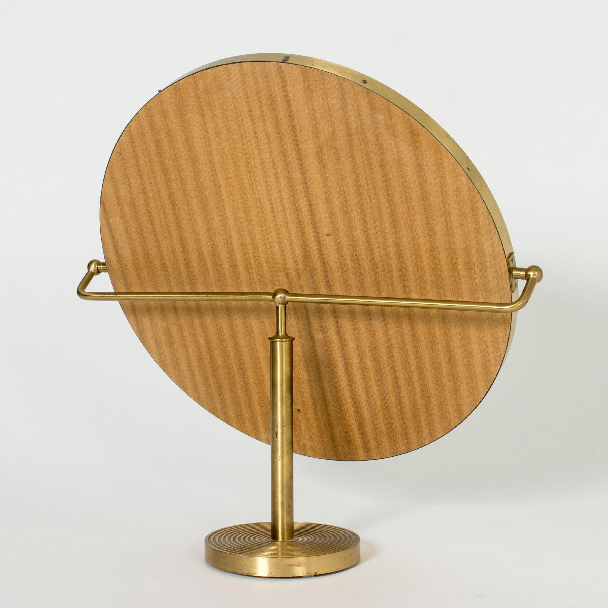 Swedish Brass Table Mirror by Josef Frank for Svenskt Tenn, Sweden, 1950s