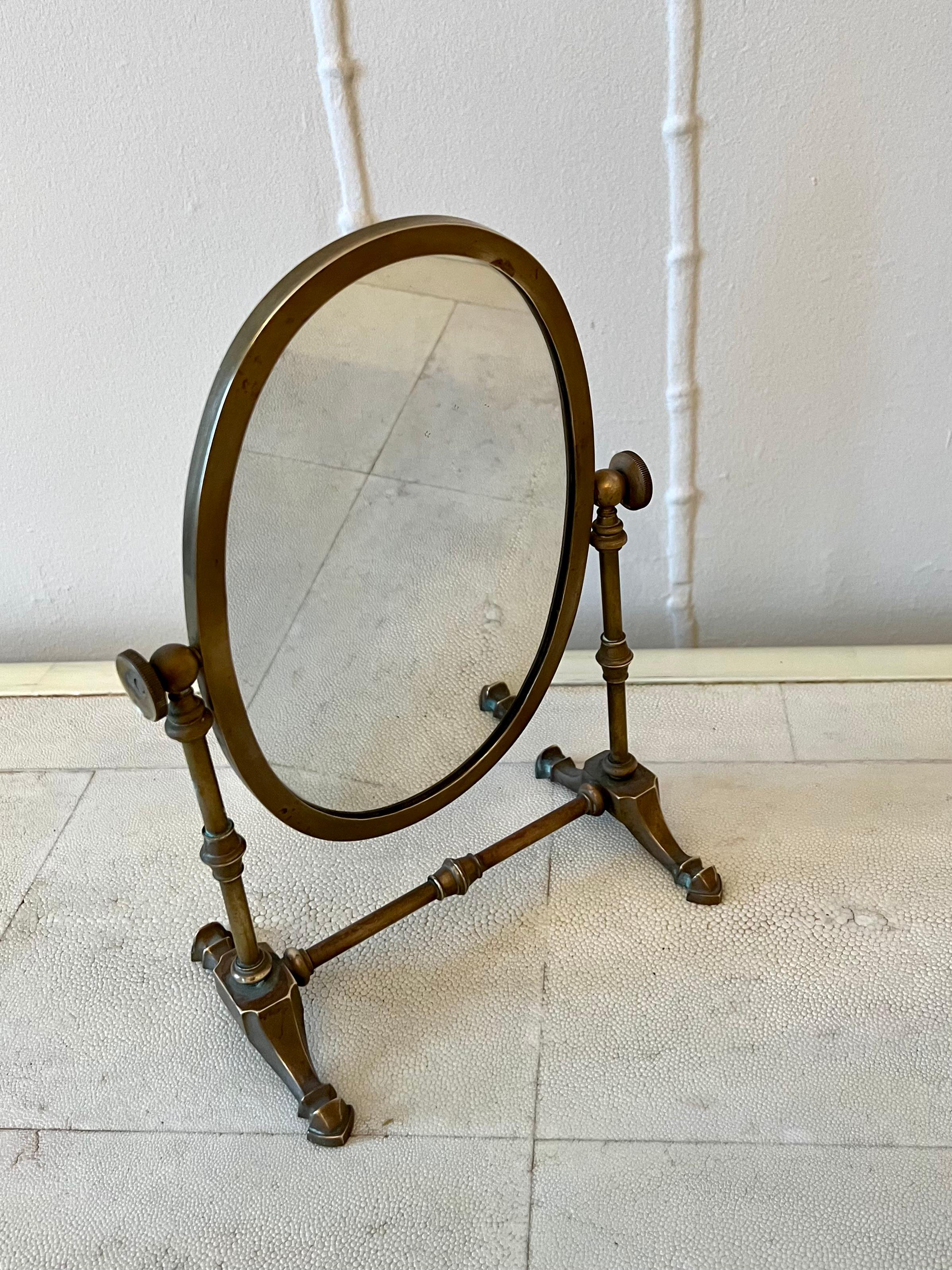 Brass Table or Vanity Shaving Mirror 2