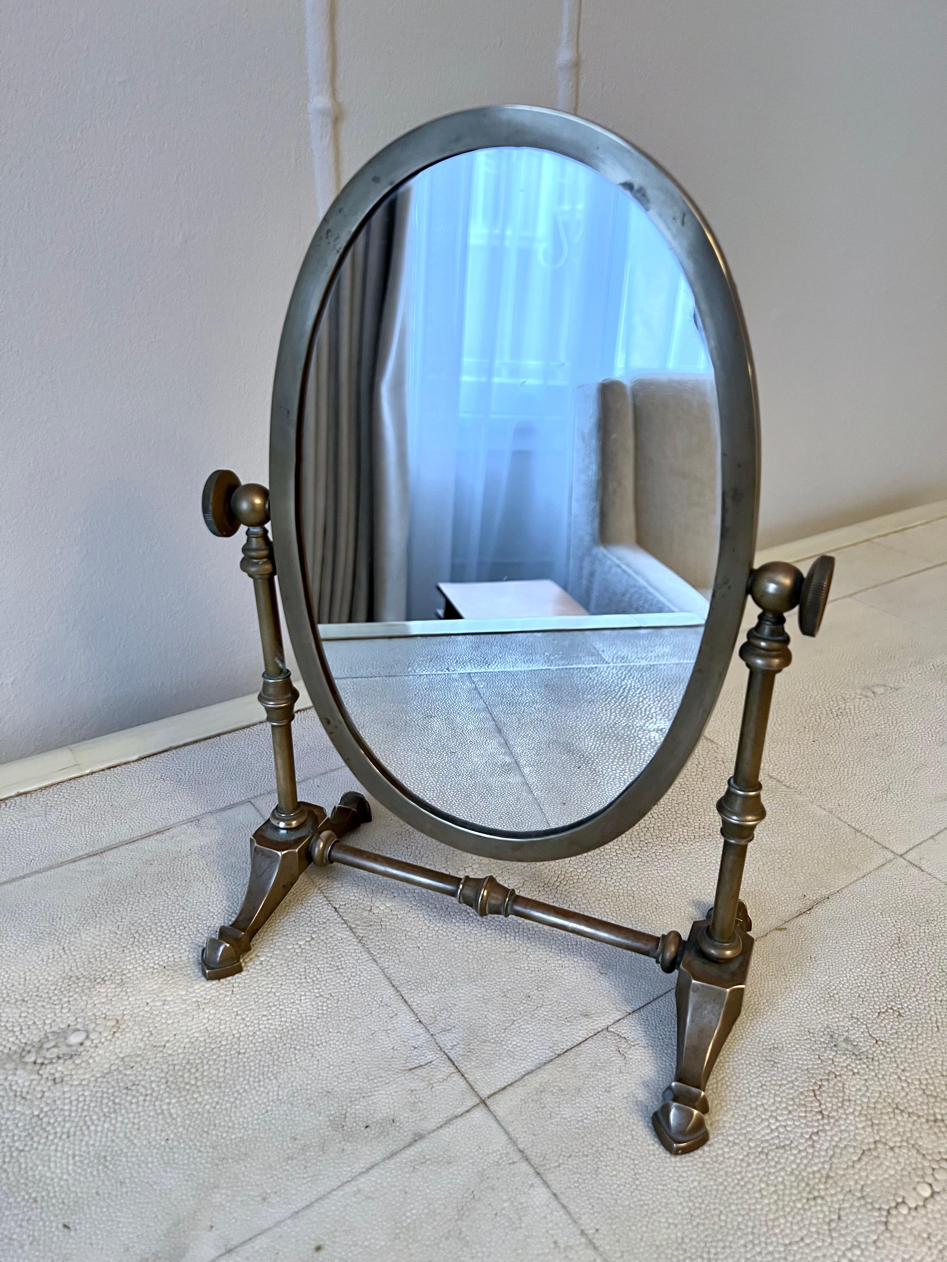 antique brass shaving mirror