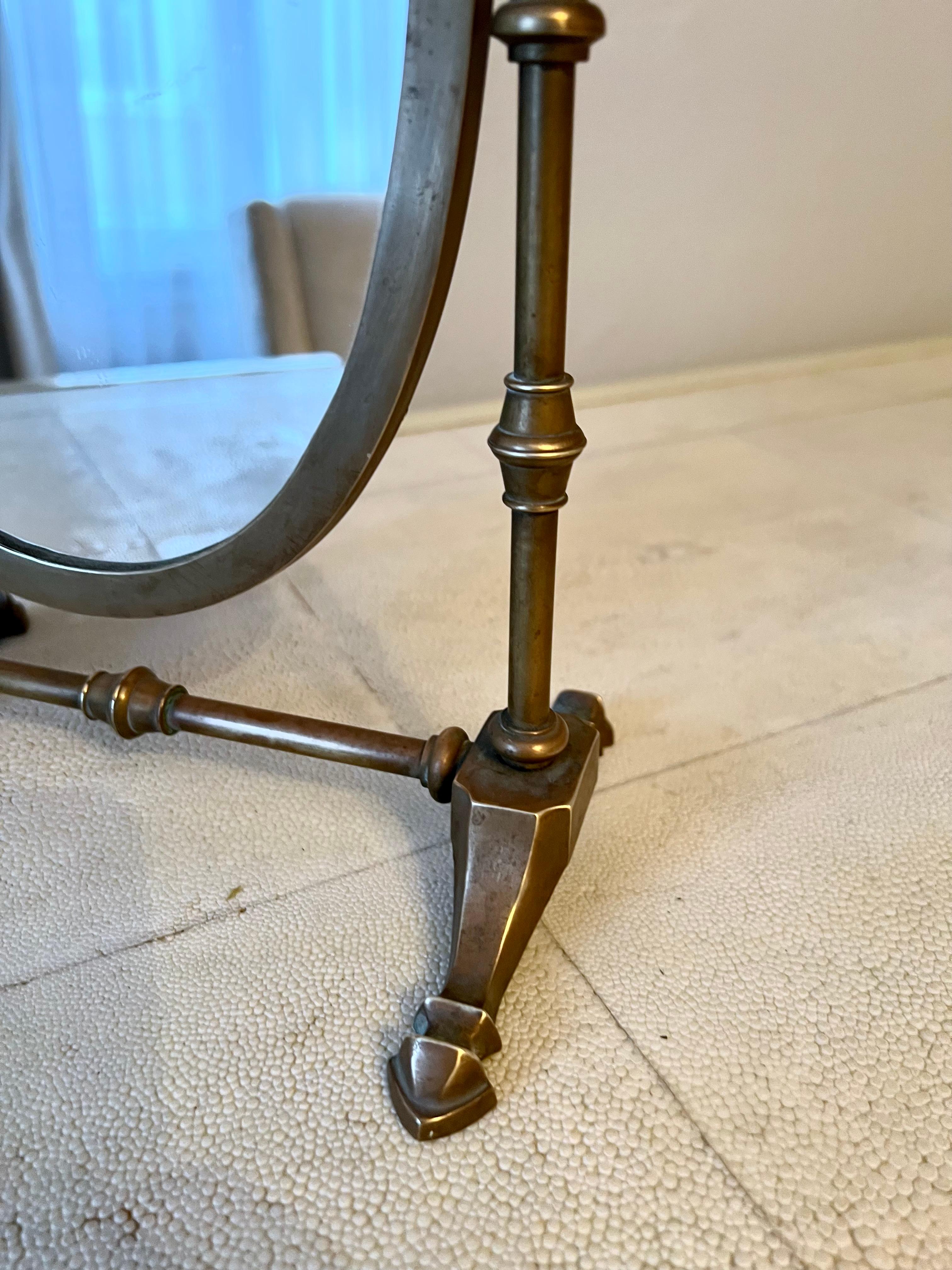 Victorian Brass Table or Vanity Shaving Mirror