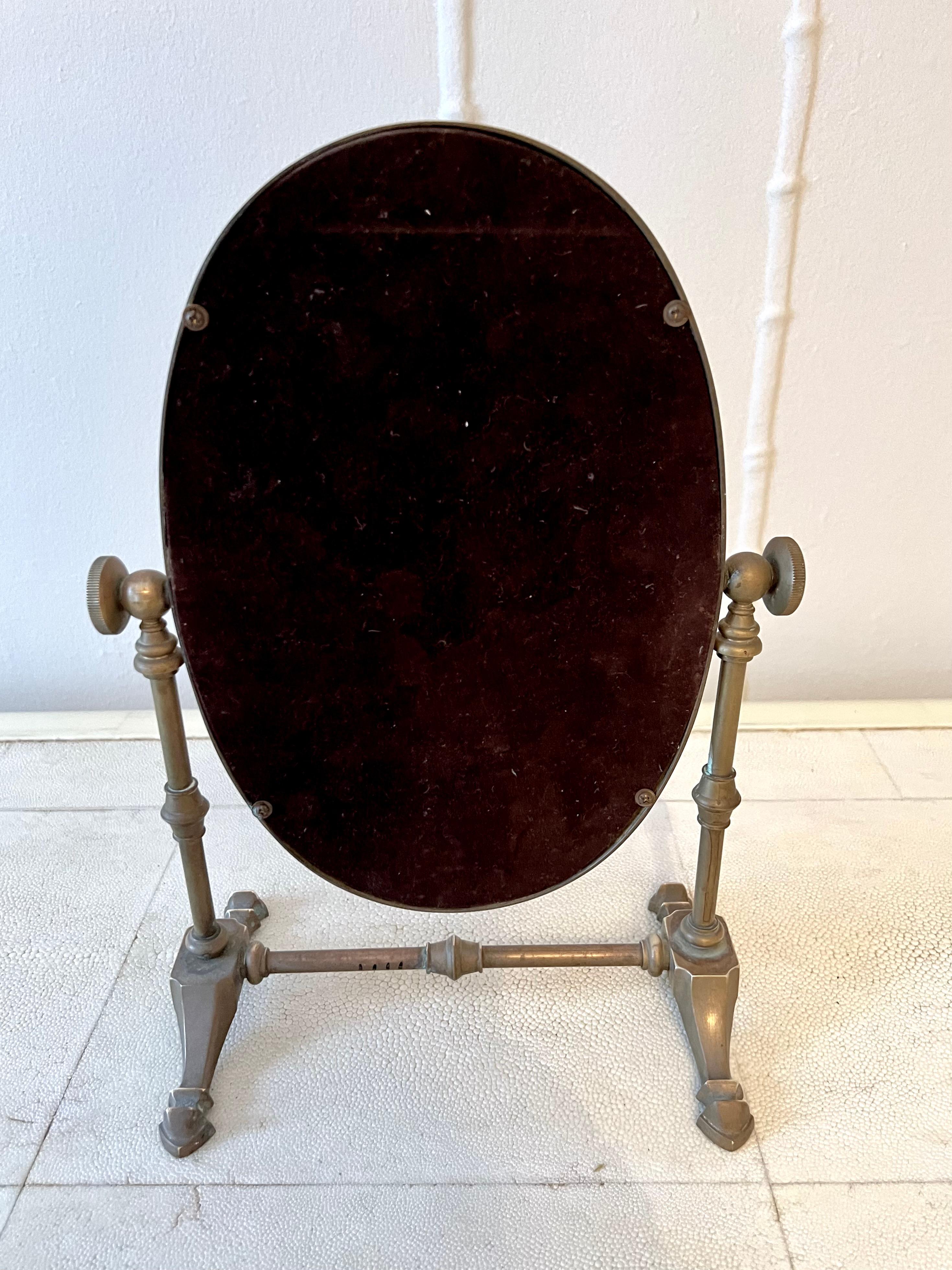 Brass Table or Vanity Shaving Mirror In Good Condition In Los Angeles, CA