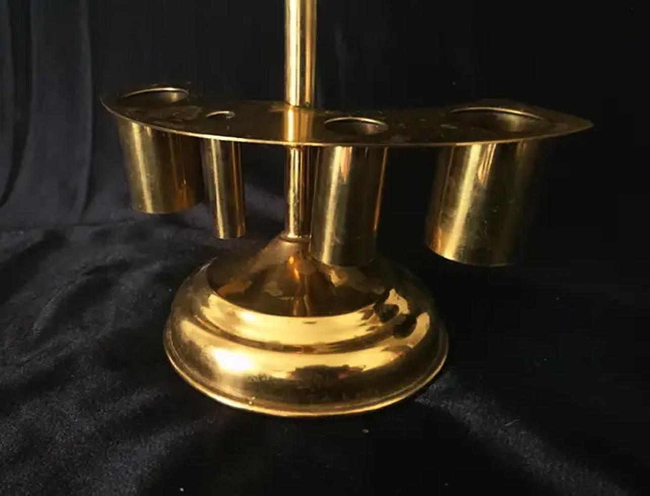Art Deco Mirror Vanity Latón  Con portalápices, Mediados de siglo Art Decó en venta