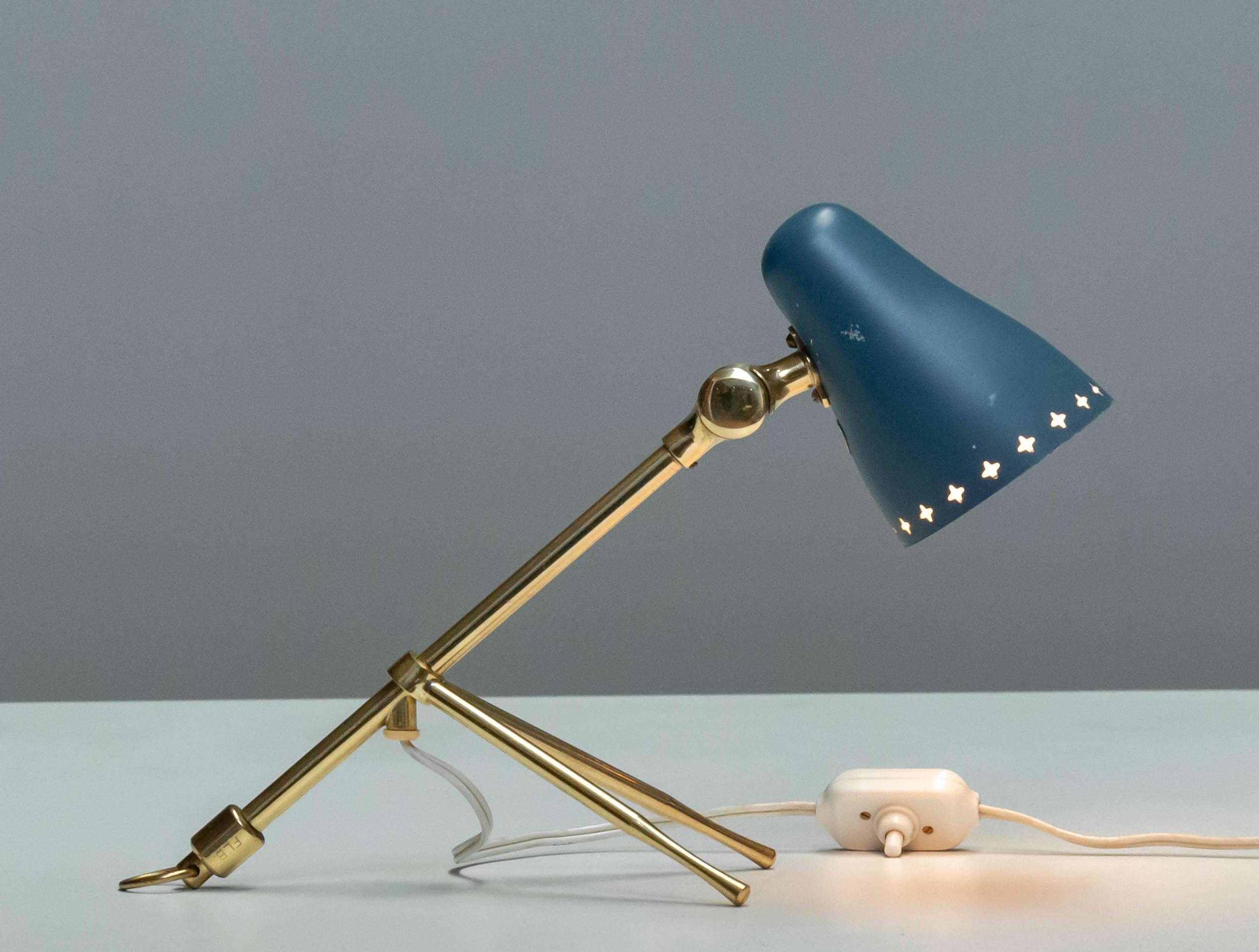 Mid-Century Modern Lampe de table / applique en laiton par Jean Boris Lacroix pour Falkenbergs, Suède 1950s en vente