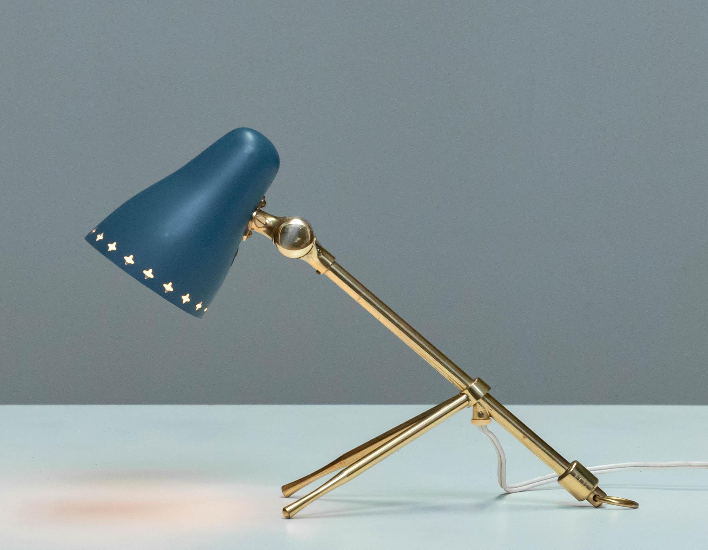 Milieu du XXe siècle Lampe de table / applique en laiton par Jean Boris Lacroix pour Falkenbergs, Suède 1950s en vente