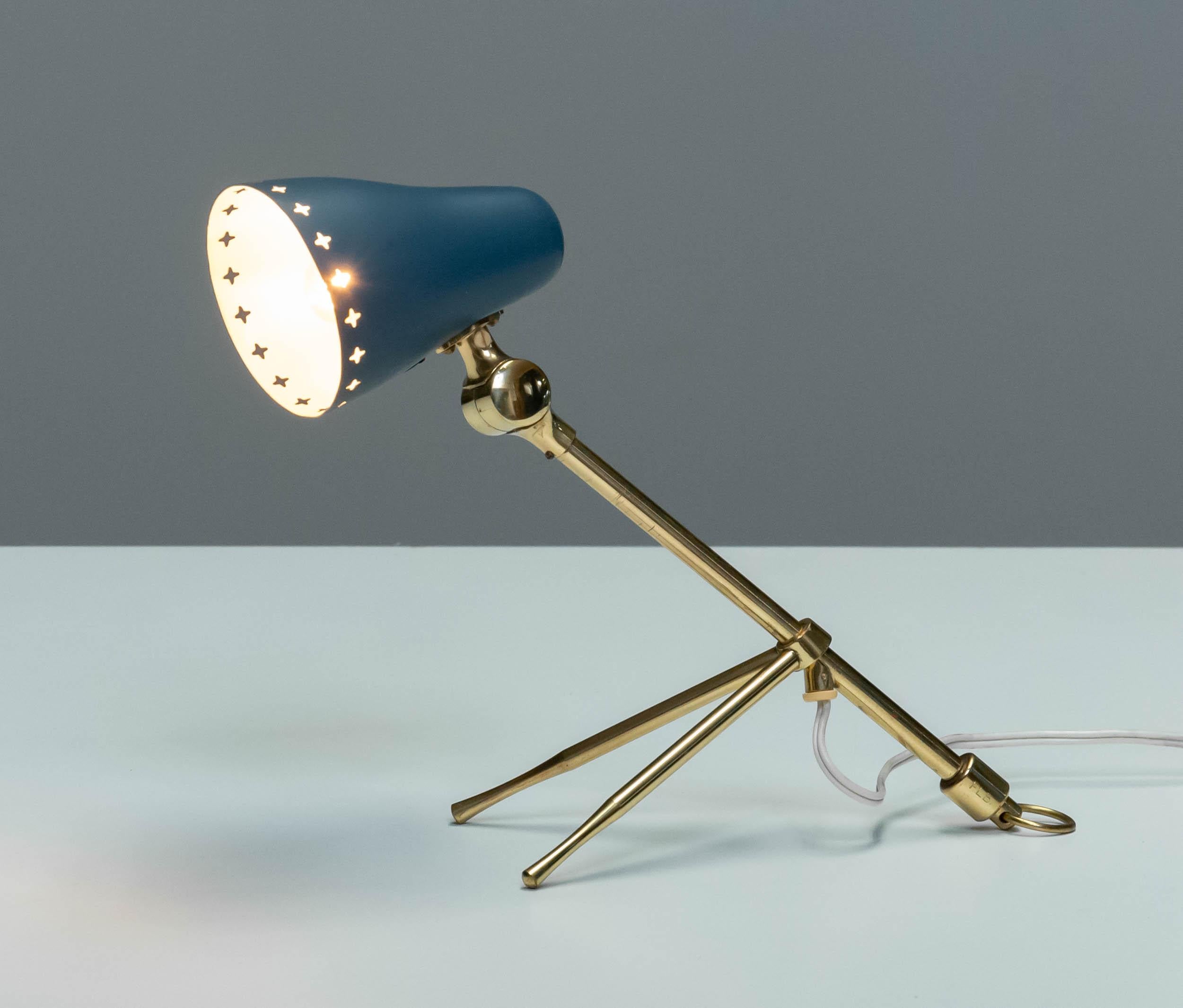 Aluminium Lampe de table / applique en laiton par Jean Boris Lacroix pour Falkenbergs, Suède 1950s en vente