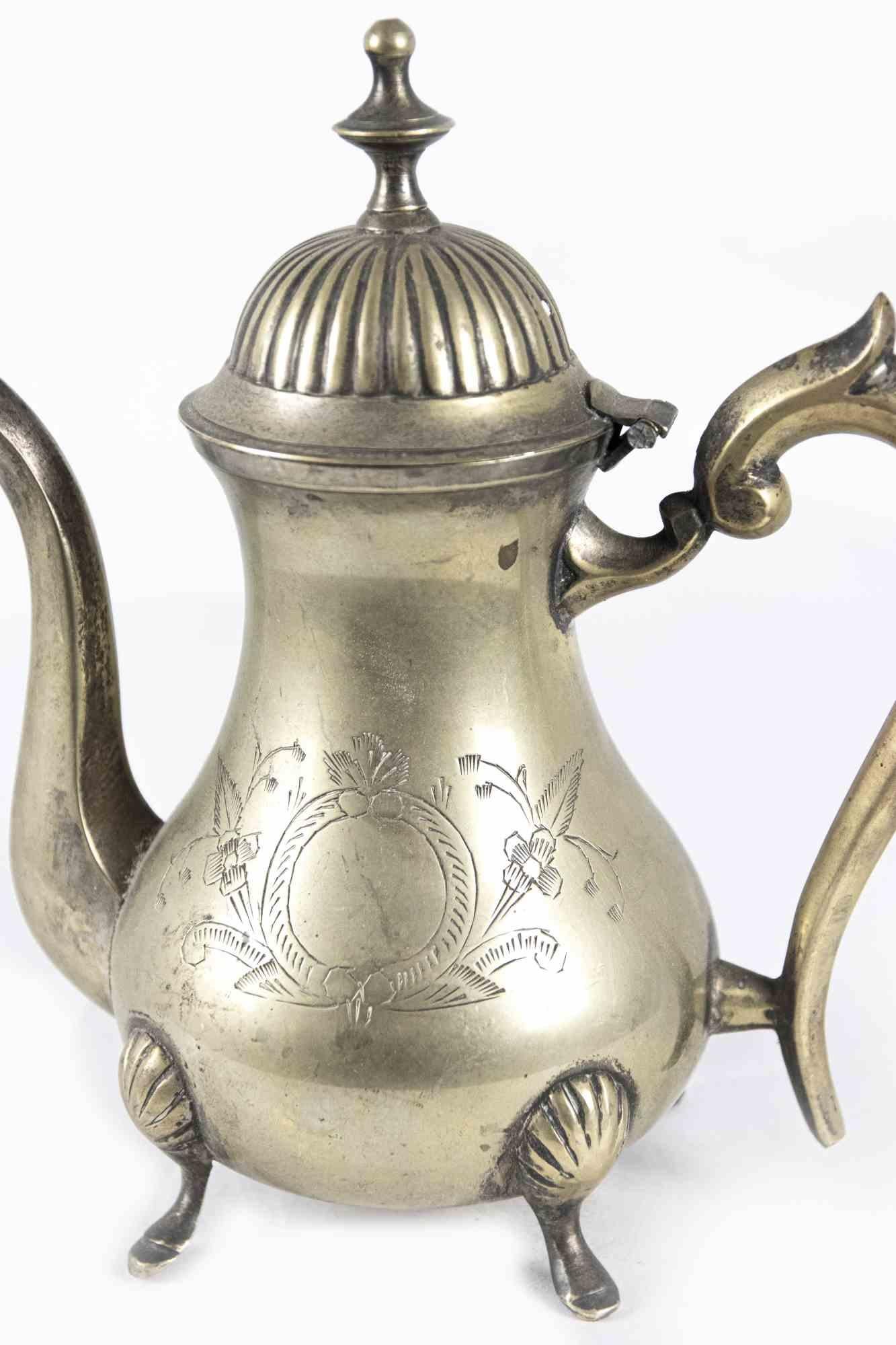 European Brass Tea Set, Early 20th Century For Sale