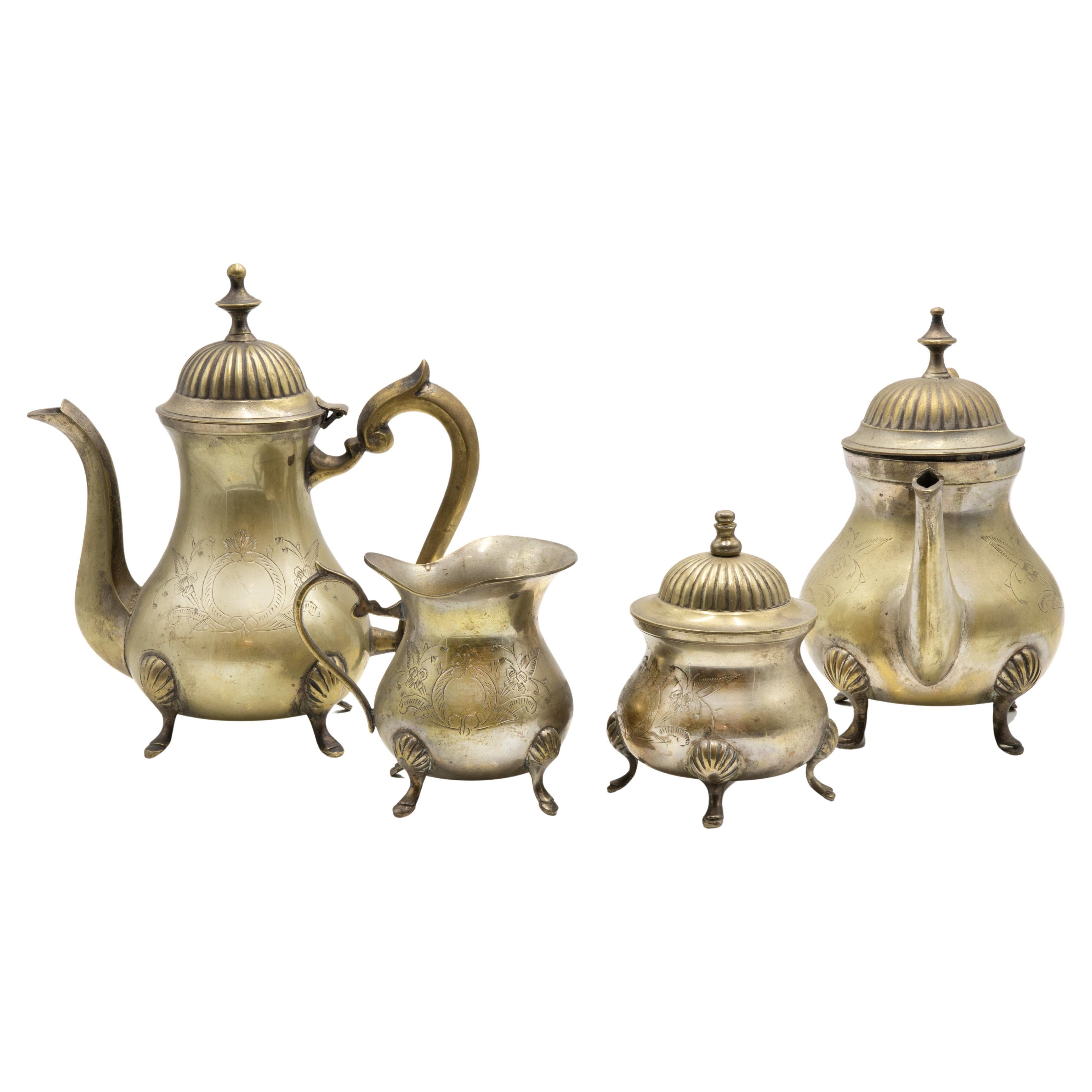 Brass Tea Set, Early 20th Century