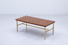 Couchtisch aus Messing und Teakholz, Schweden, 1960er Jahre