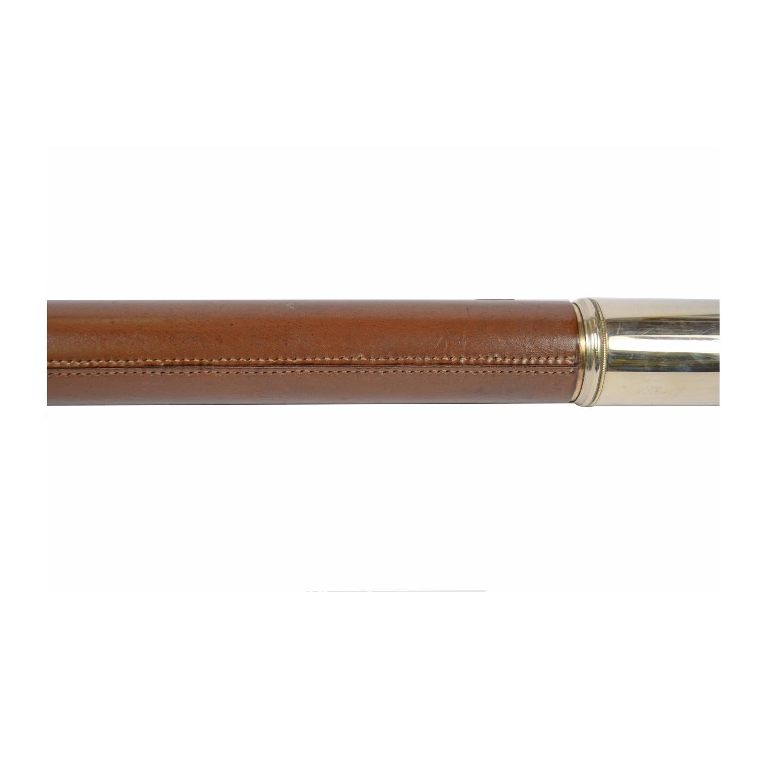 Brass Telescope Covered with Leather, UK, 1940s 7