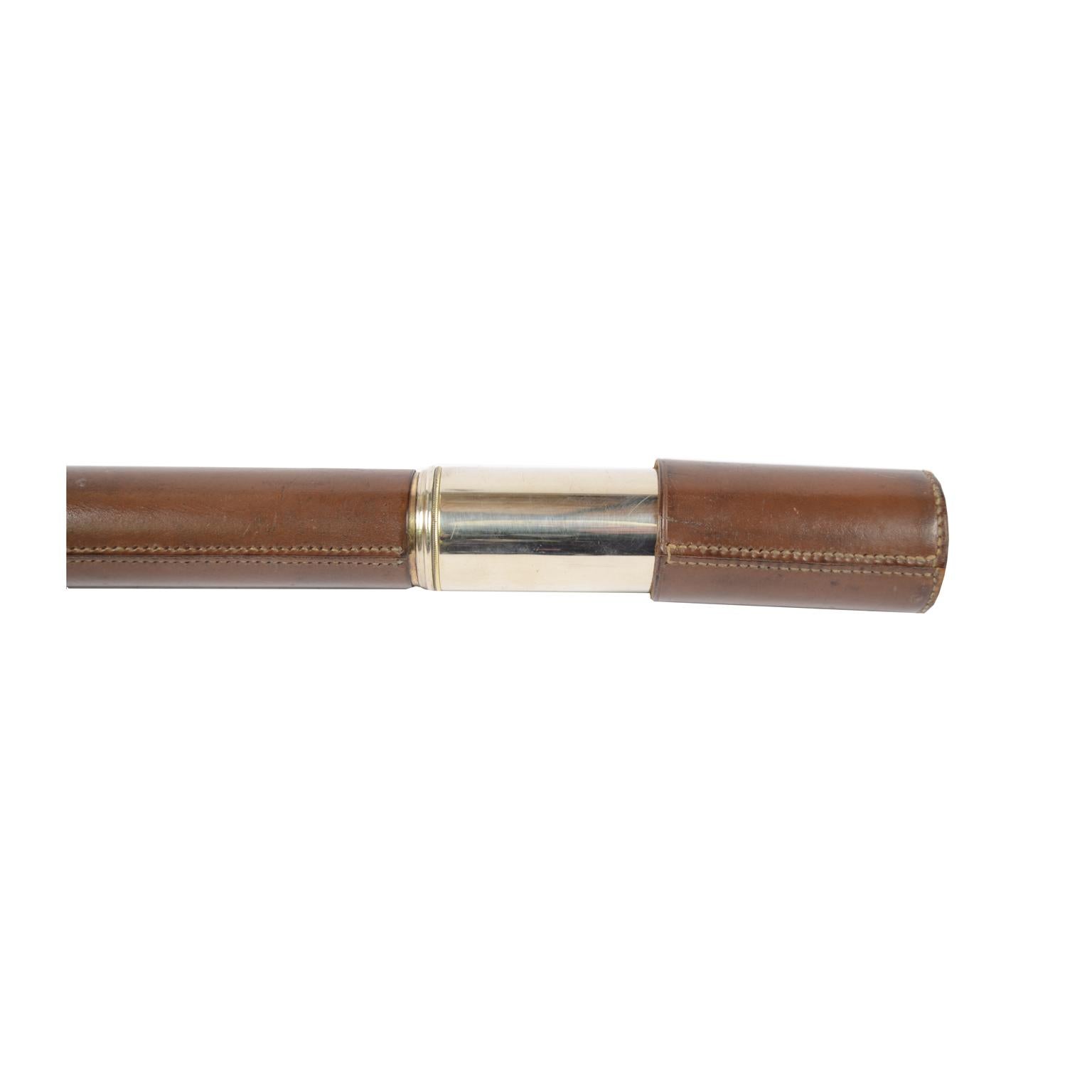 Brass Telescope Covered with Leather, UK, 1940s 9