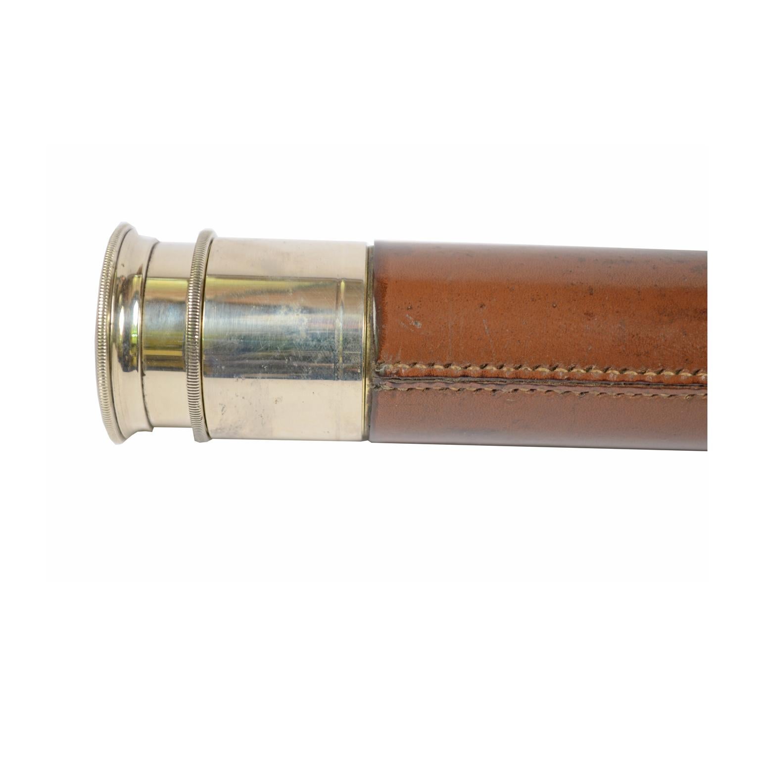 Brass Telescope Covered with Leather, UK, 1940s 4