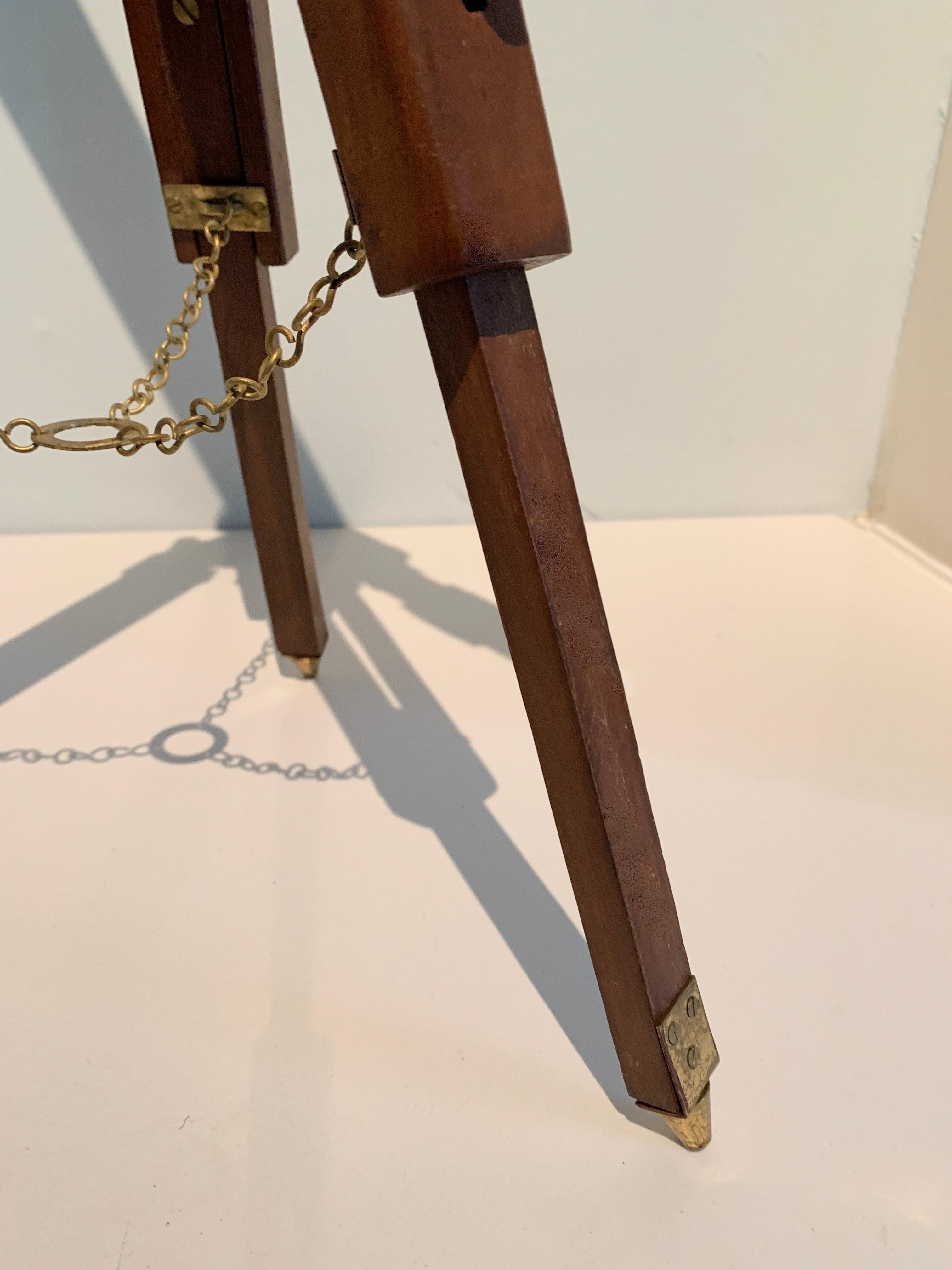 Brass Telescope on Wooden and Brass Adjustable Tripod 1