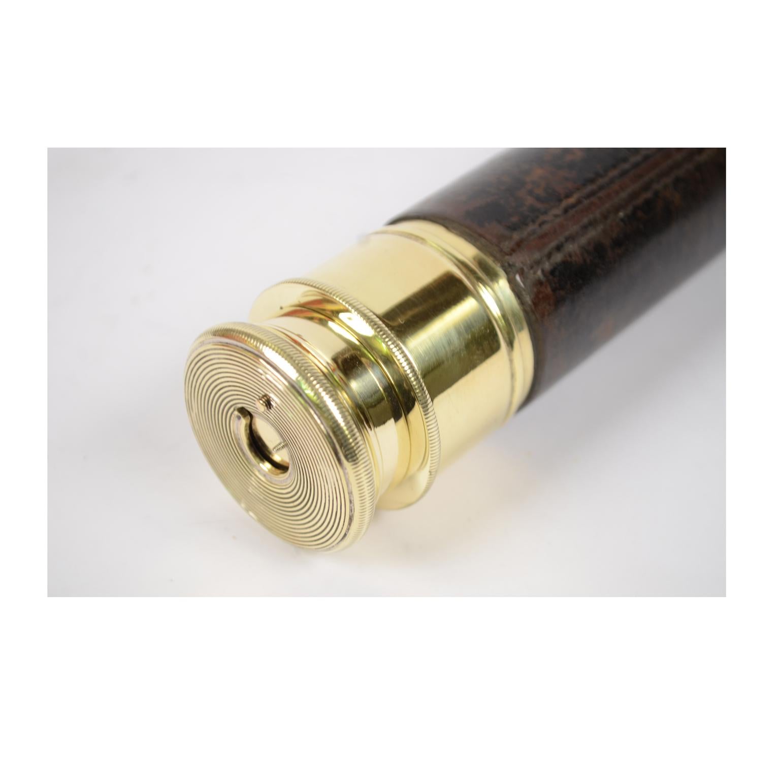 Brass Telescope with Leather-Covered Handle 5