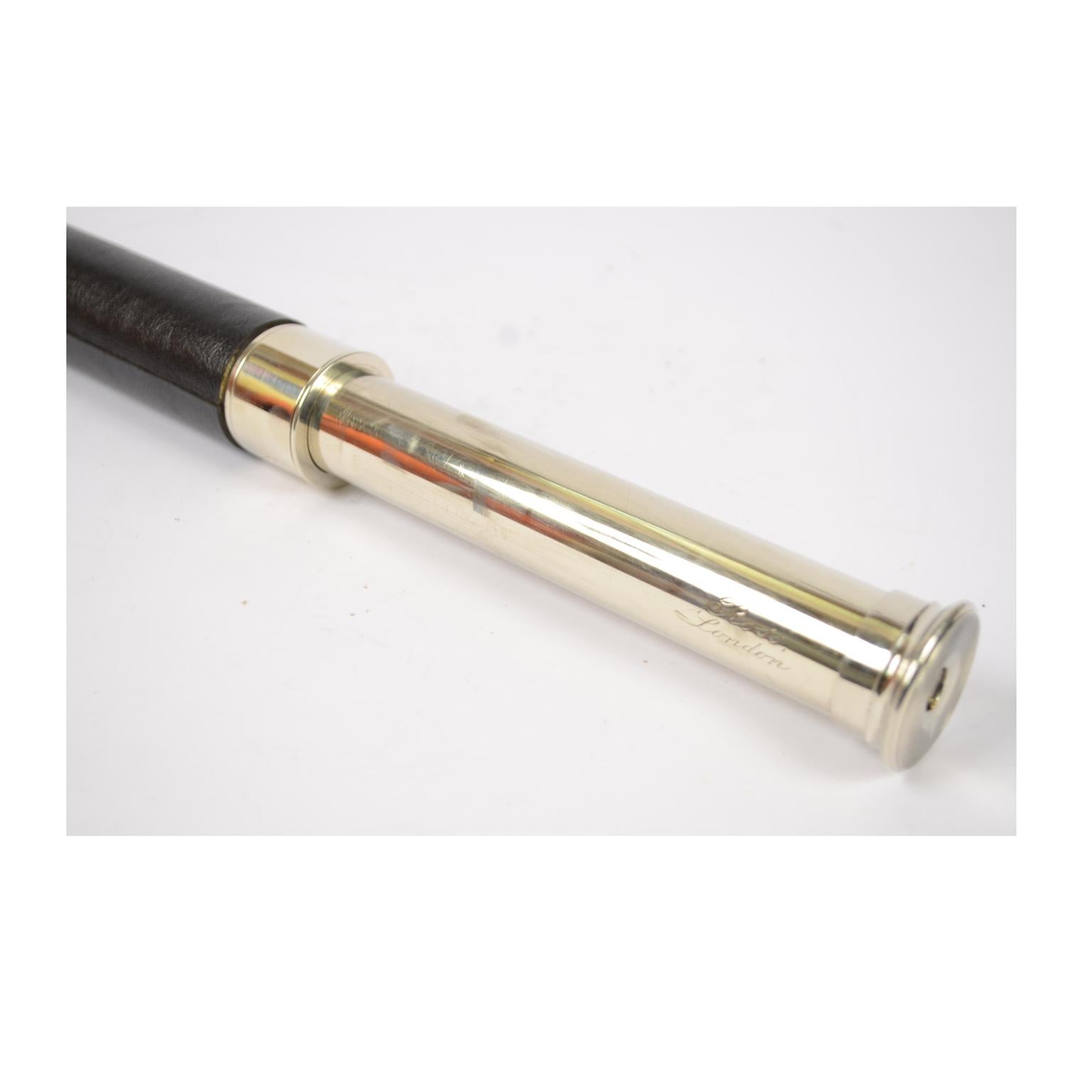 Brass Telescope with Leather-Covered Handle 5