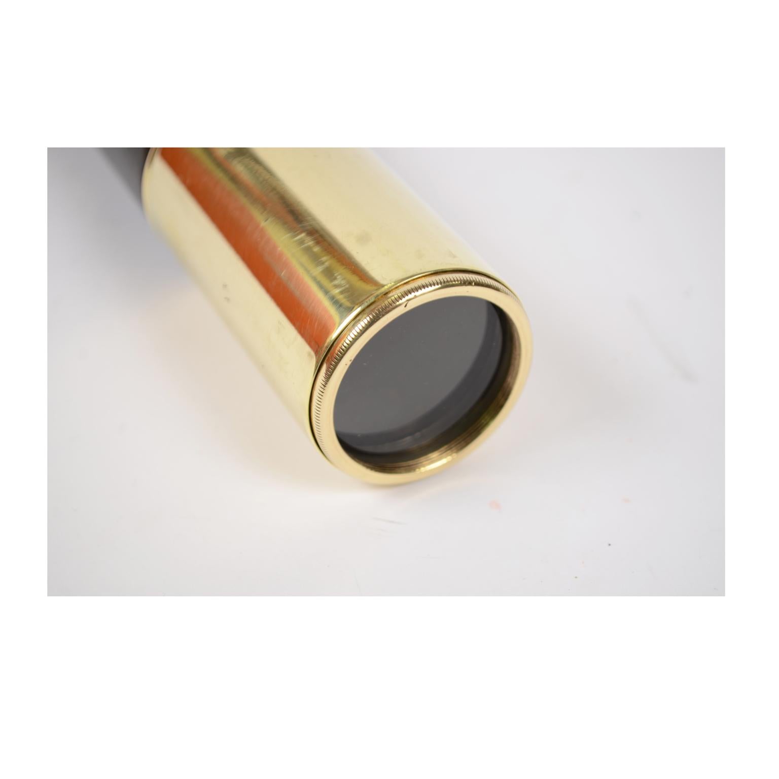 Brass Telescope with Leather-Covered Handle 7