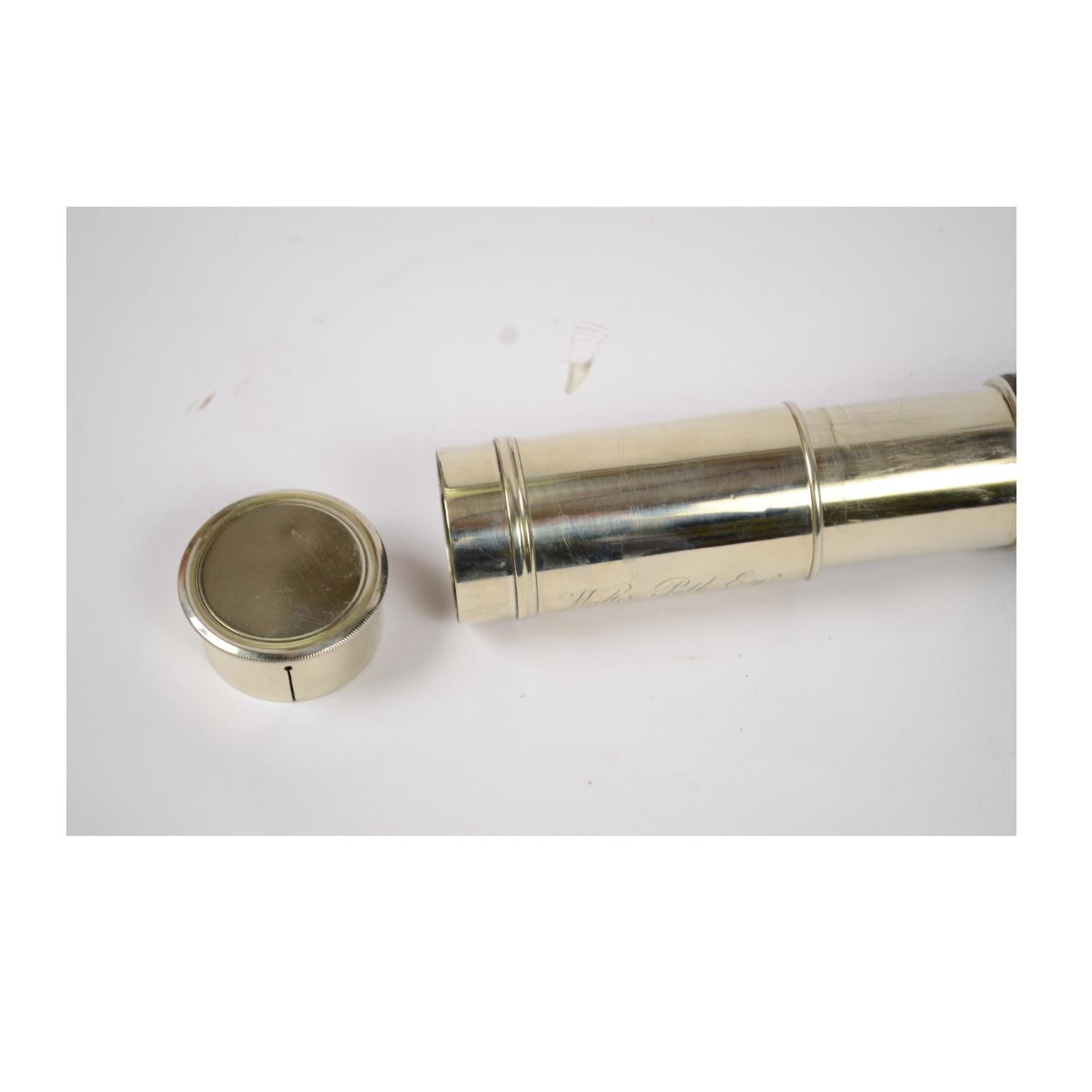 Brass Telescope with Leather-Covered Handle 9