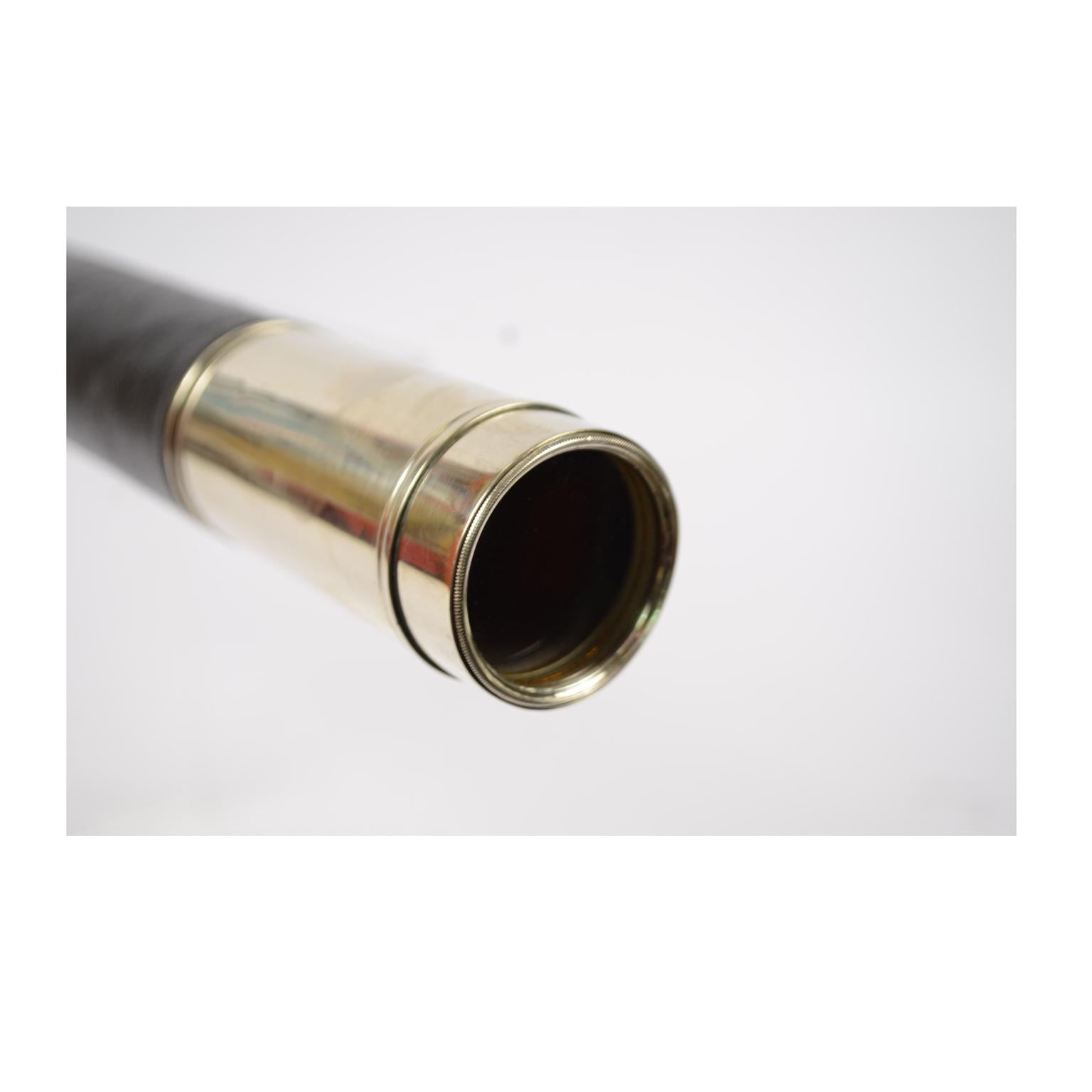 Brass Telescope with Leather-Covered Handle 10