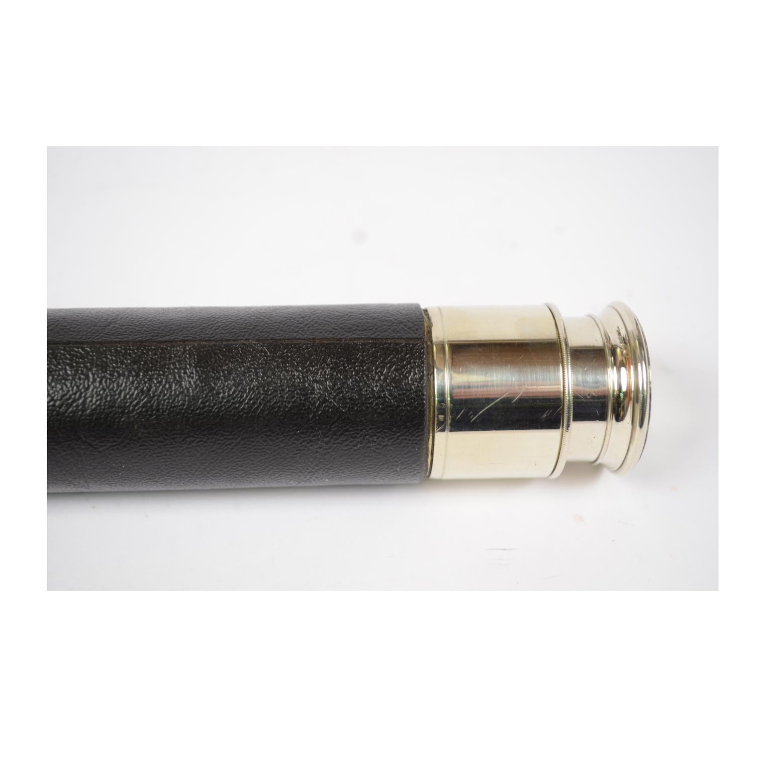 Brass Telescope with Leather-Covered Handle 4