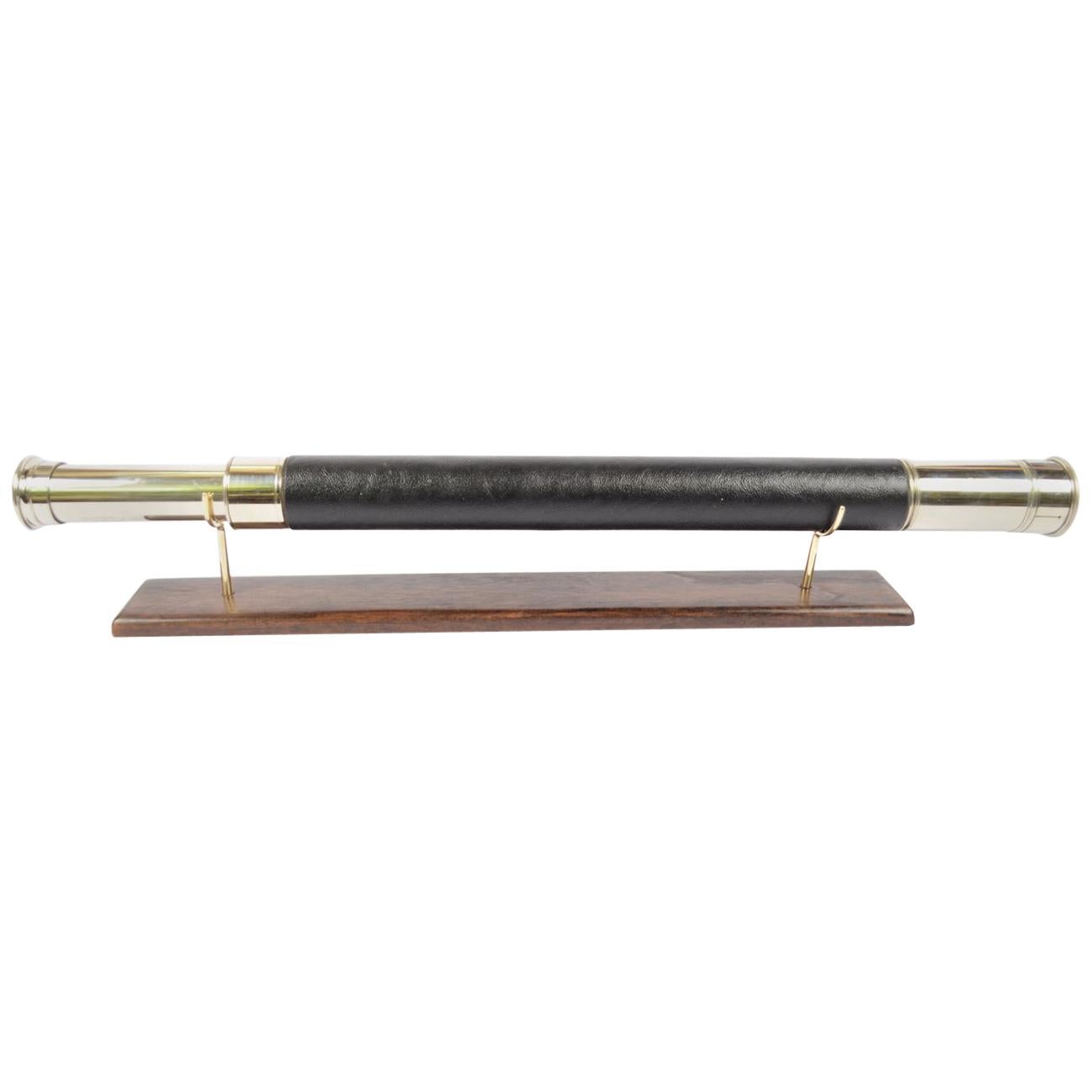 Brass Telescope with Leather-Covered Handle