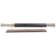 Antique Brass Telescope with Leather-Covered Handle