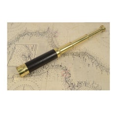 Brass Telescope with Leather Handle, France, 1860