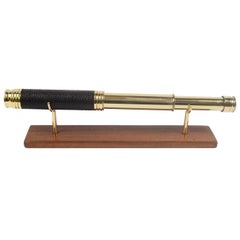 Late 19th Century Brass Antique Two-Extension Telescope with Leather Handle UK 