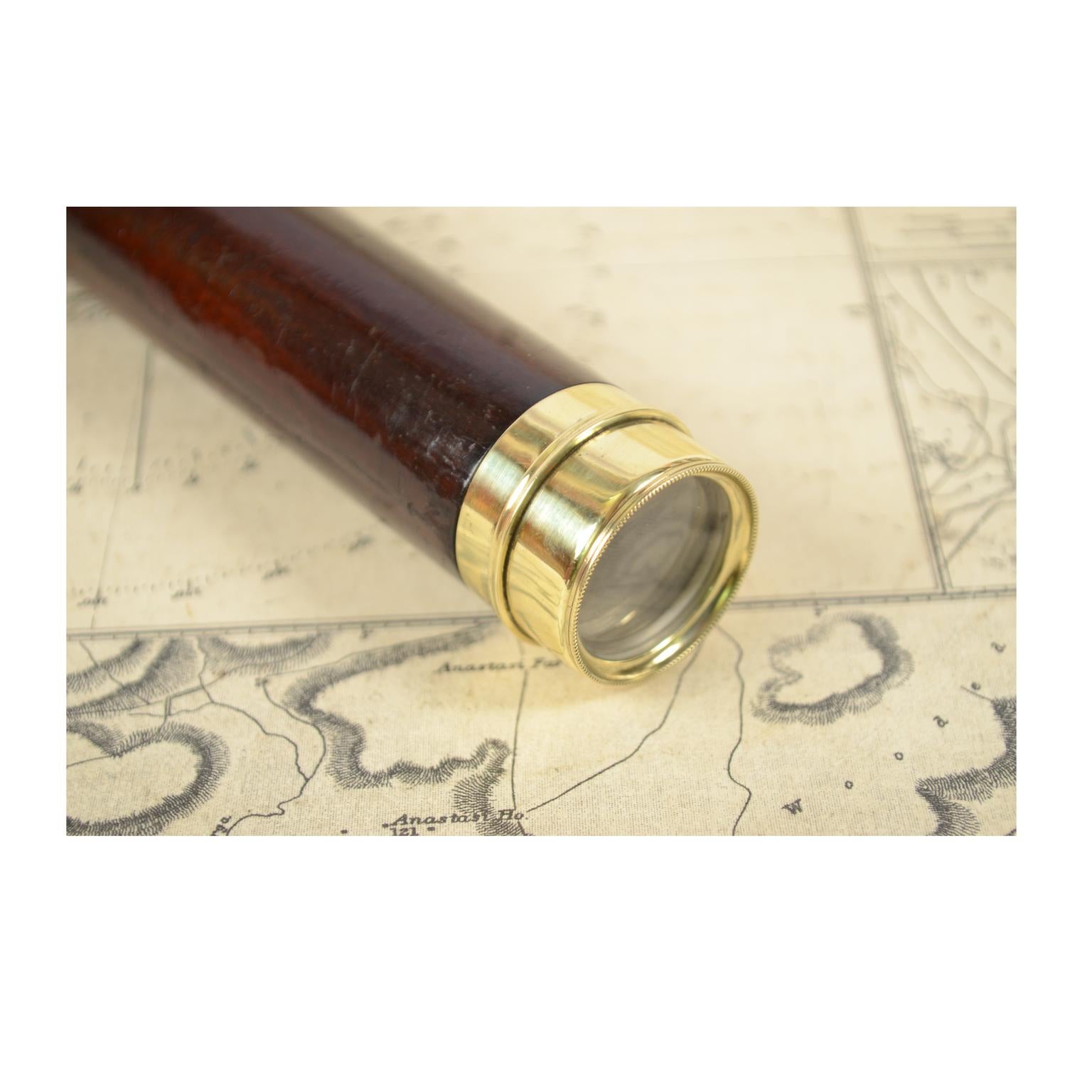 Brass Telescope with Mahogany Handle, 1870 5