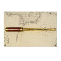 Brass Telescope with Mahogany Wooden Handle Made in UK in circa 1840