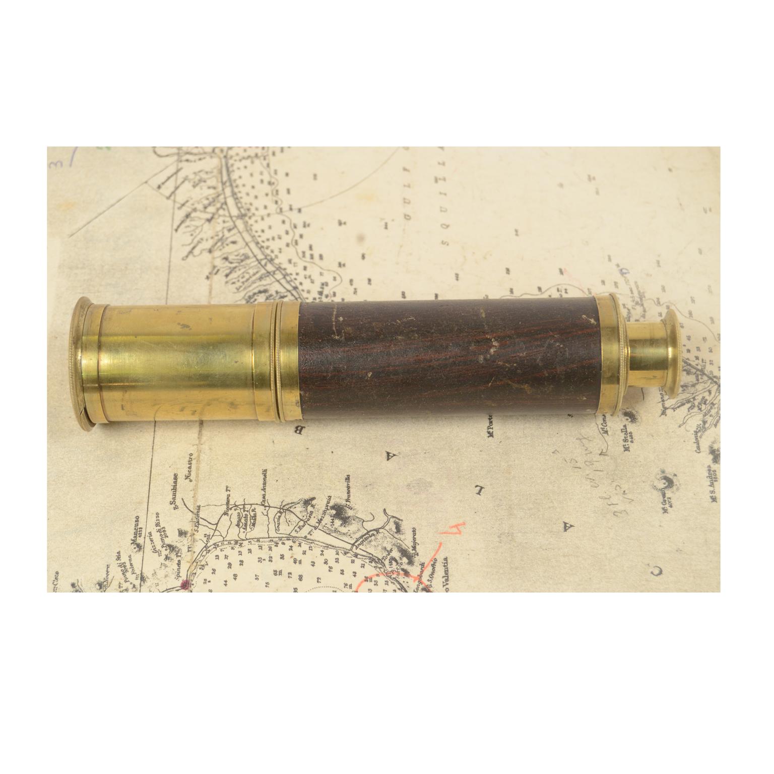 Brass Telescope with Painted Handle, UK, Early 20th Century 1