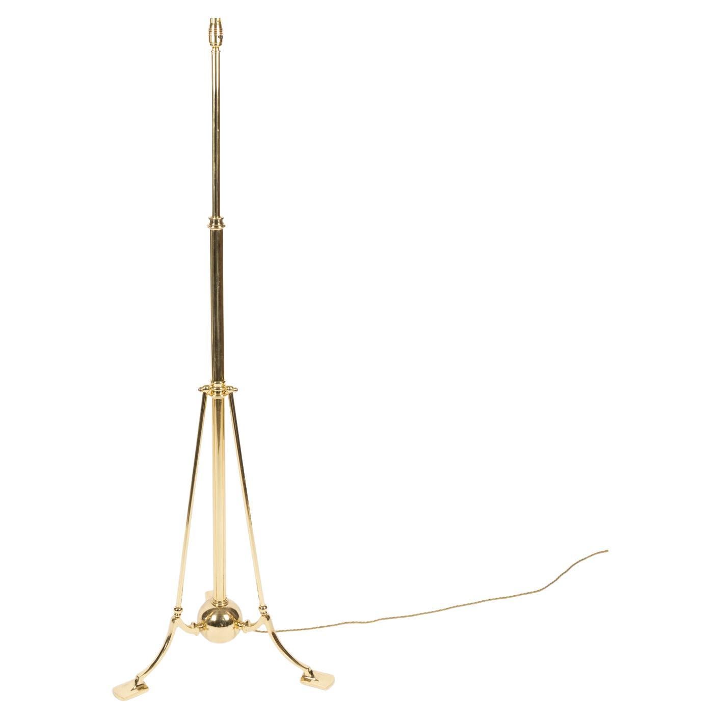 Brass Telescopic Standard Lamp in the Manner of Benson For Sale