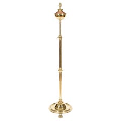 Brass Telescopic Standard Lamp, with Weighted Base and Paw Feet
