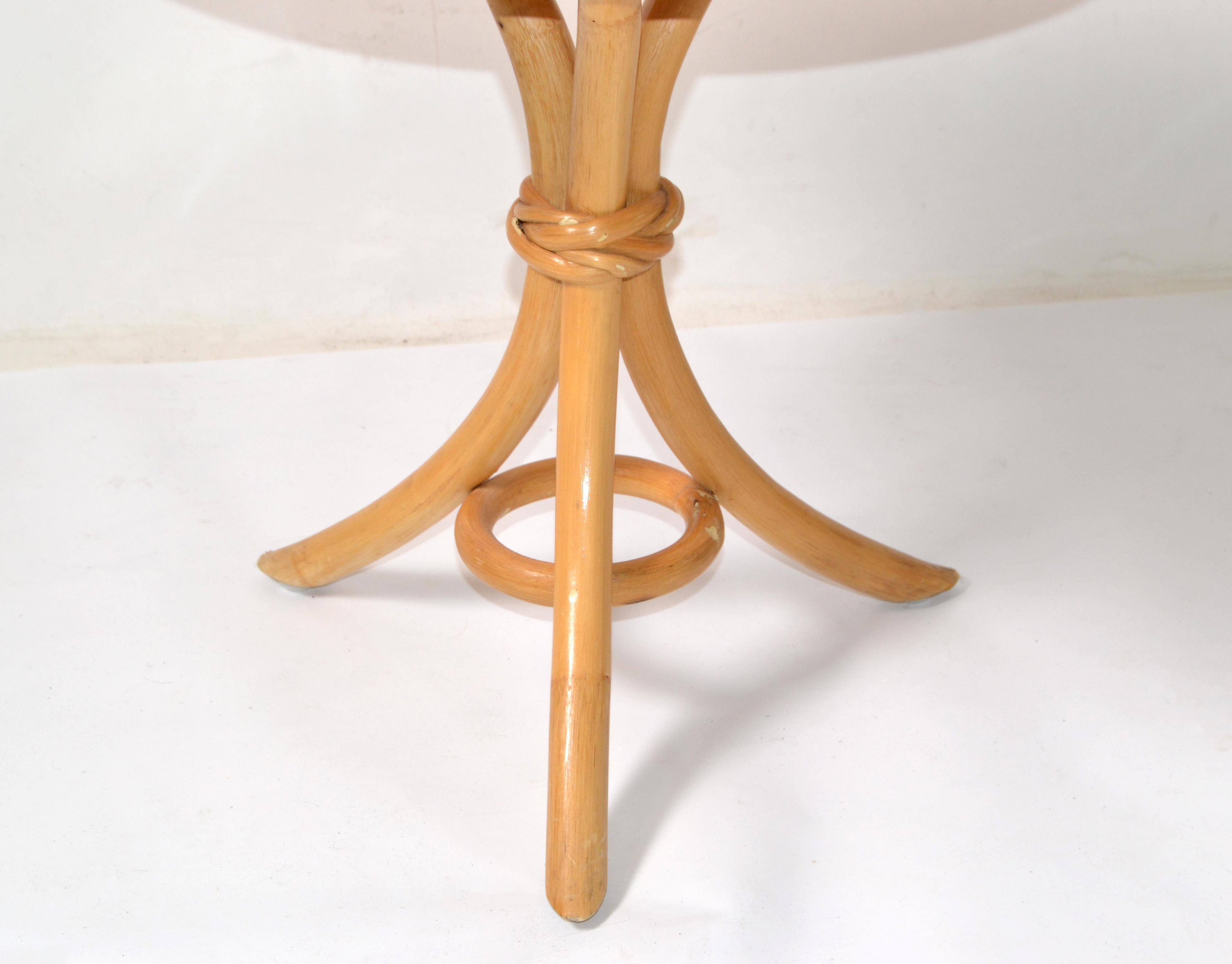 Table d'appoint en laiton et pierre tessellée sur bois de bambou, Boîte à boire, Table d'appoint Maitland Smith en vente 4