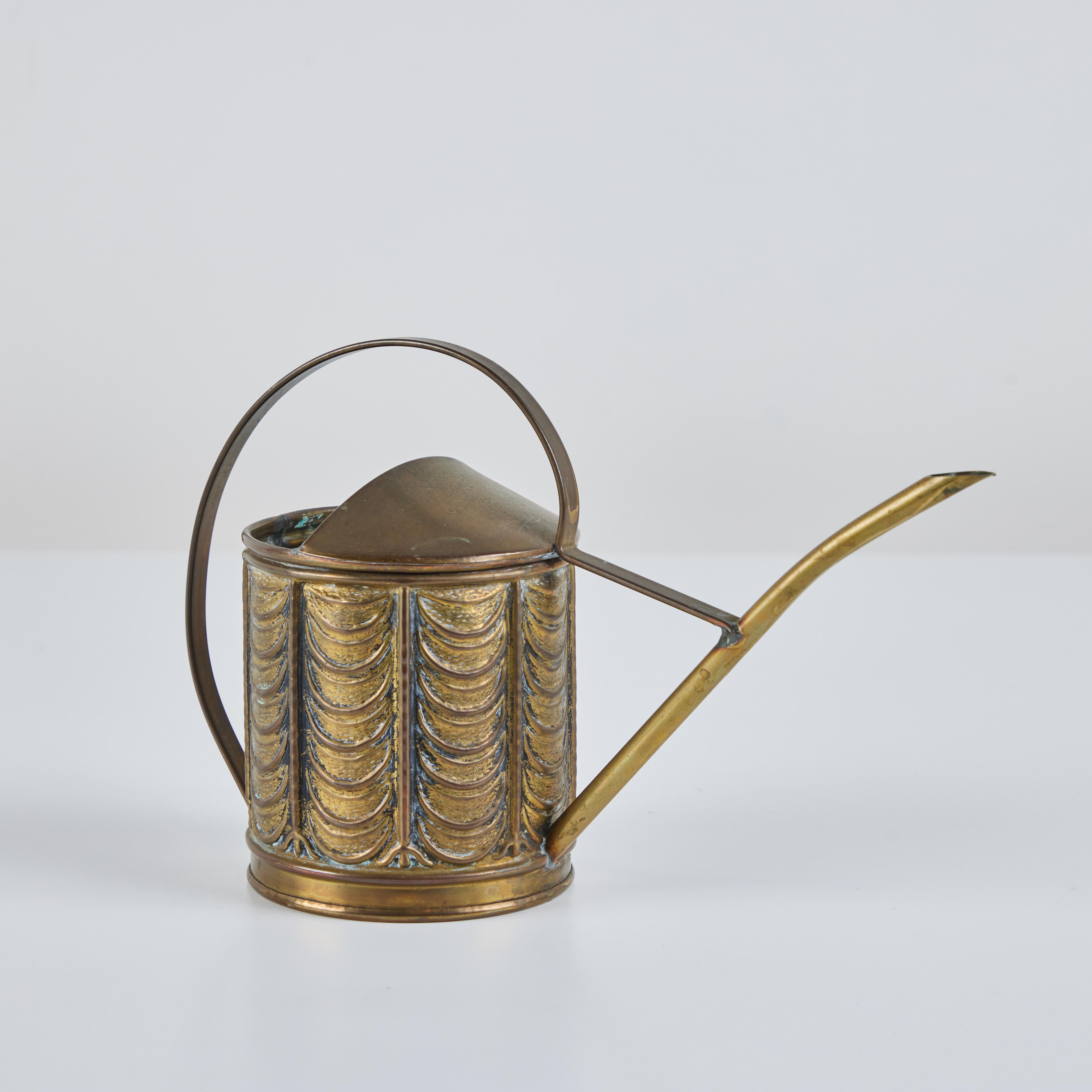 Early 20th Century Brass Textured Watering Can by Peerage