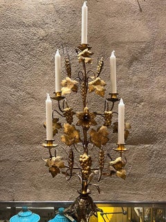 Brass Thanksgiving Candelabra, circa 1900 France