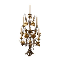 Brass Thanksgiving Candelabra, circa 1900 France